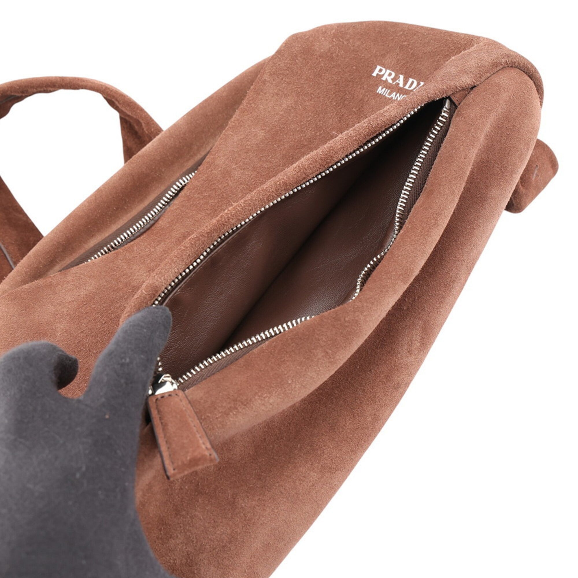 Prada Brown Suede Sling Bag (Pre-Owned)