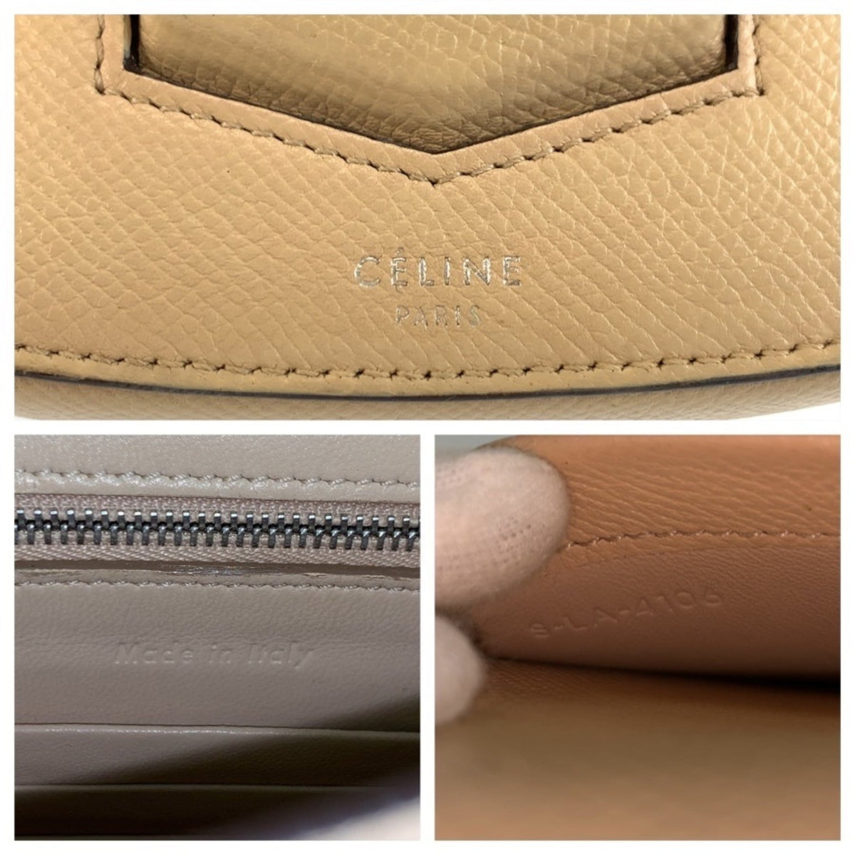 Celine Beige Leather Pochette Shoulder Bag (Pre-Owned)