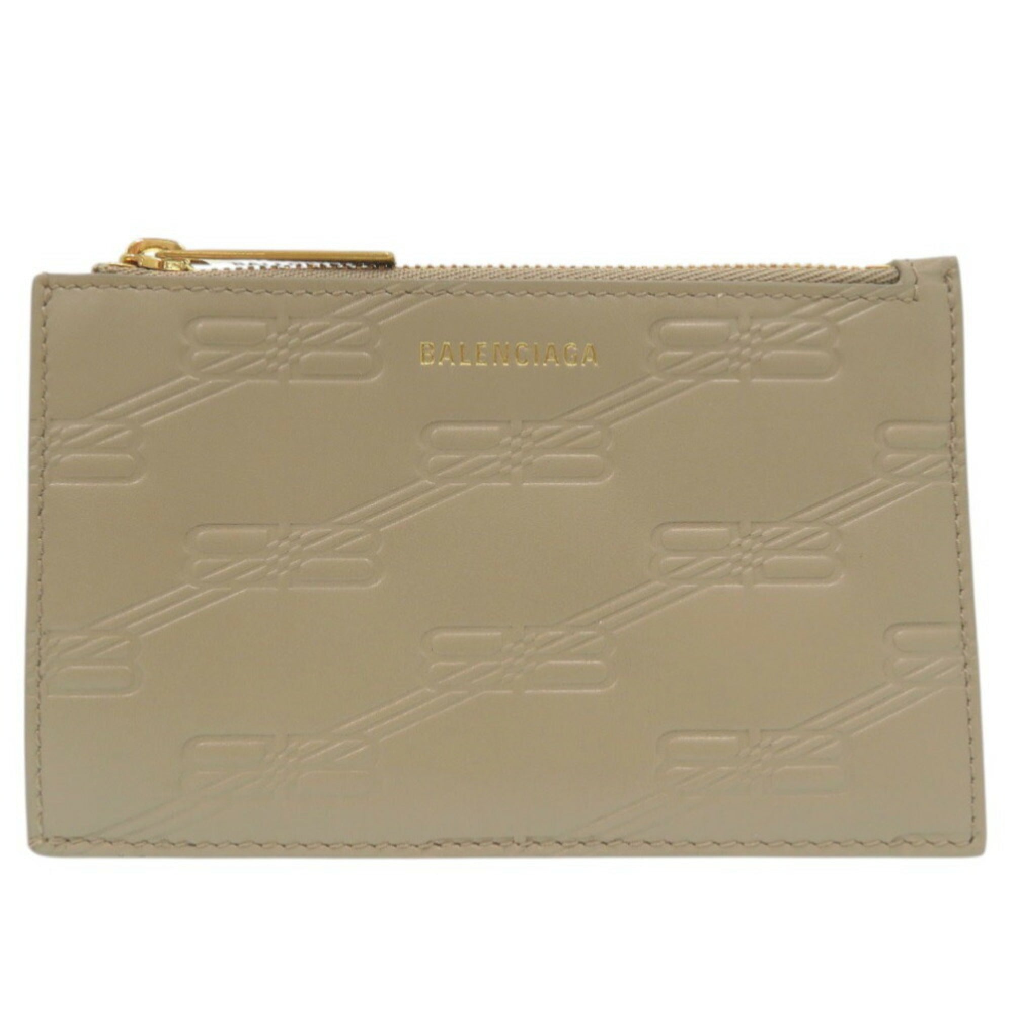 Balenciaga Beige Leather Coin Purse/Coin Case (Pre-Owned)