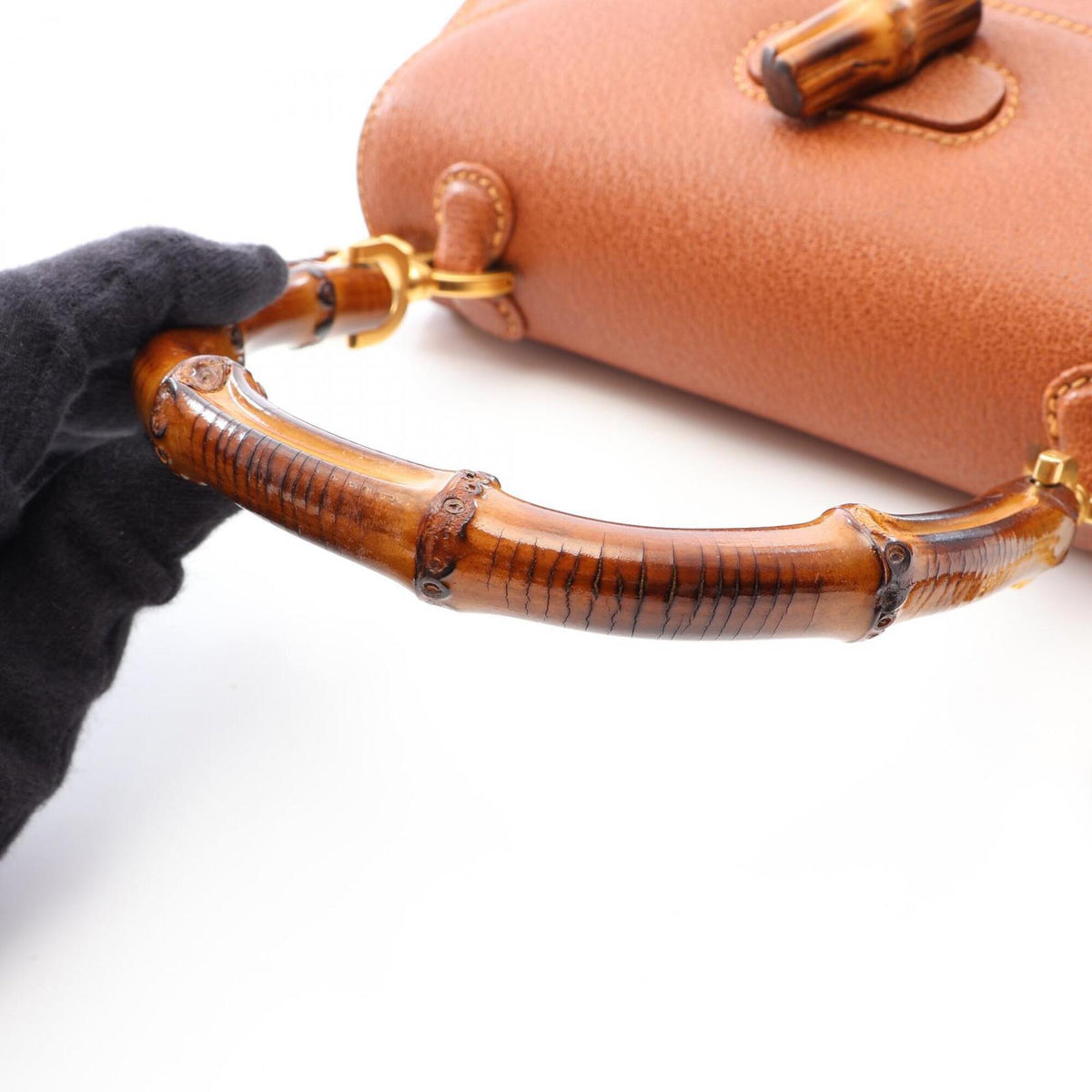 Gucci Brown Bamboo Leather Handbag (Pre-Owned)