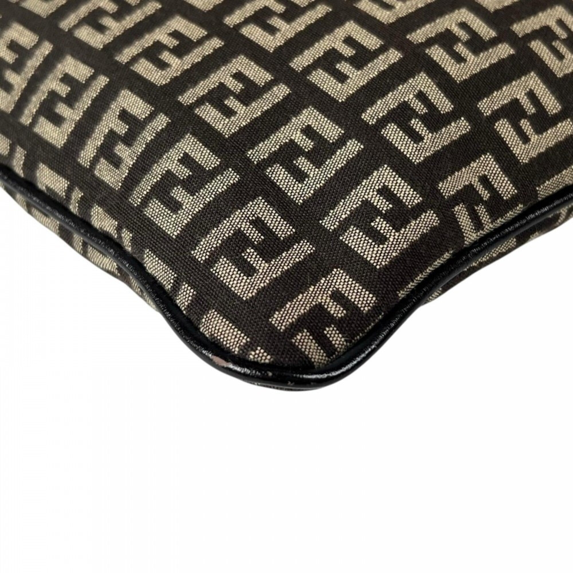 Fendi Brown Canvas Leather Shoulder Bag (Pre-Owned)