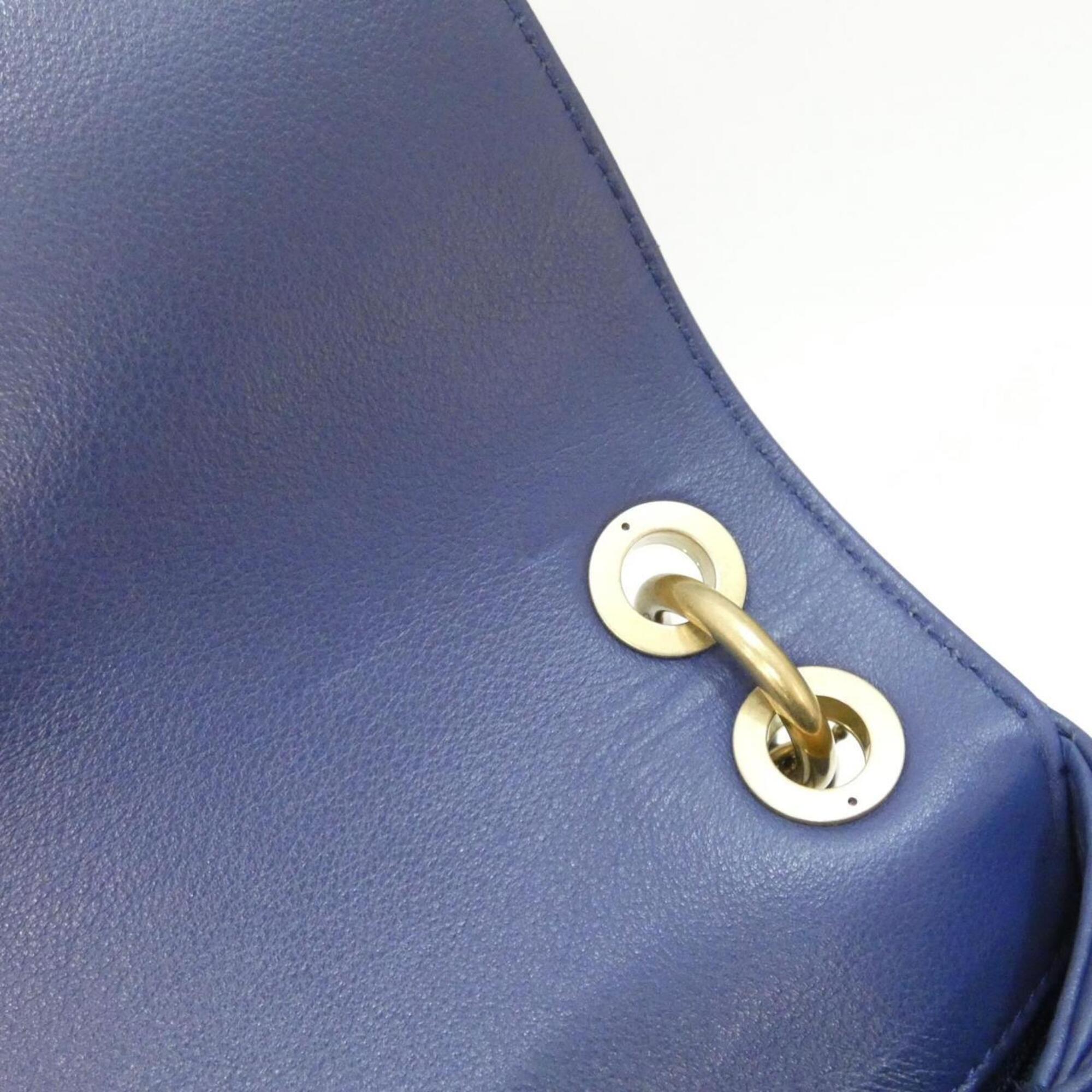 Chanel Blue Leather Handbag (Pre-Owned)