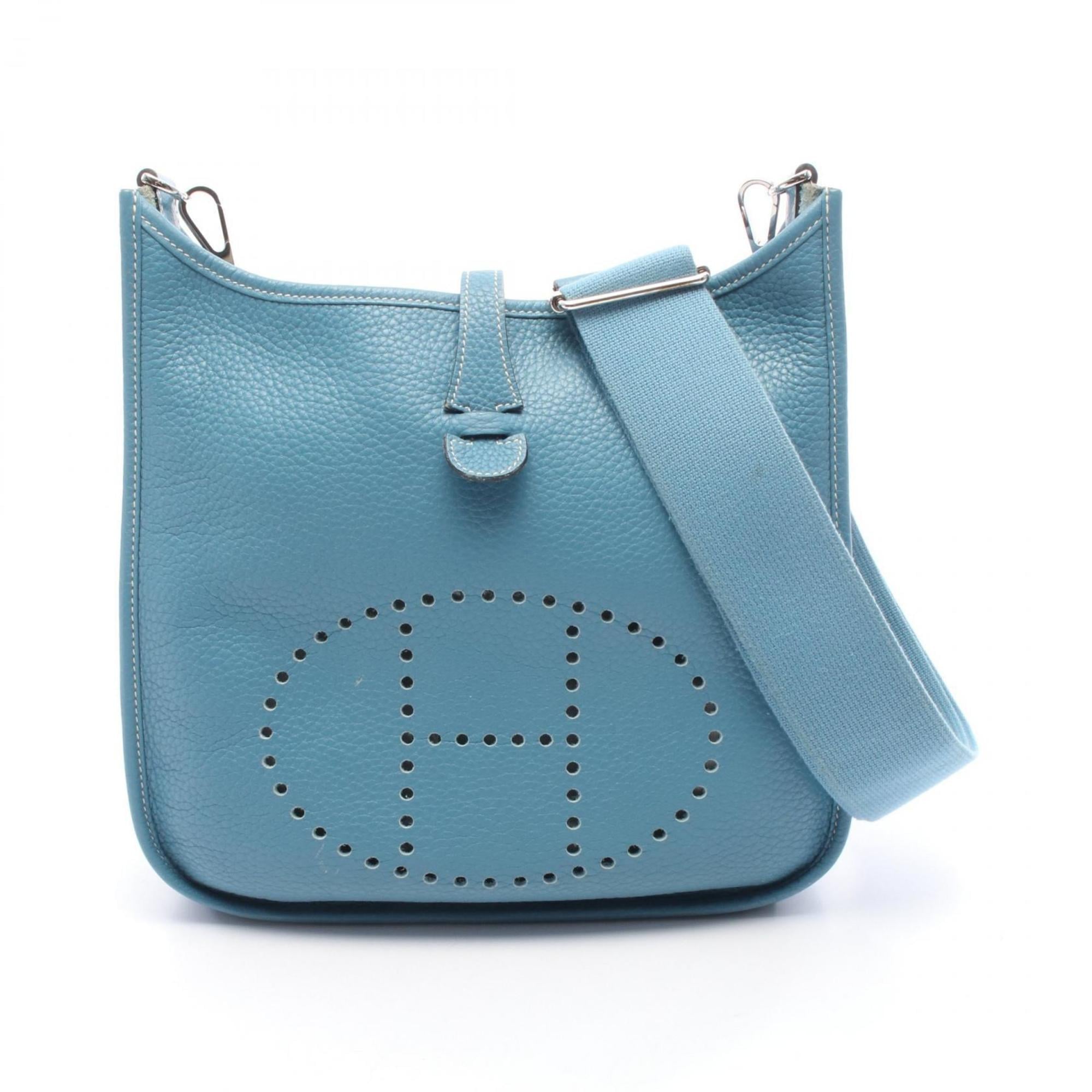 Hermes Blue Blue Jean Taurillon Clemence Leather Shoulder Bag (Pre-Owned)
