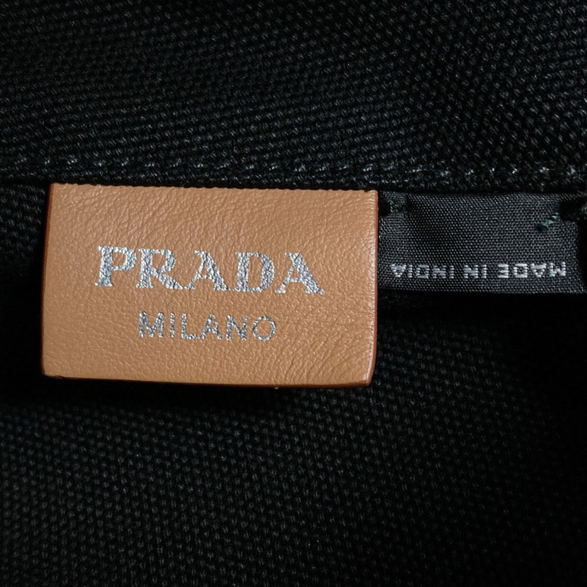Prada Black Canapa Pouch Tote Bag (Pre-Owned)