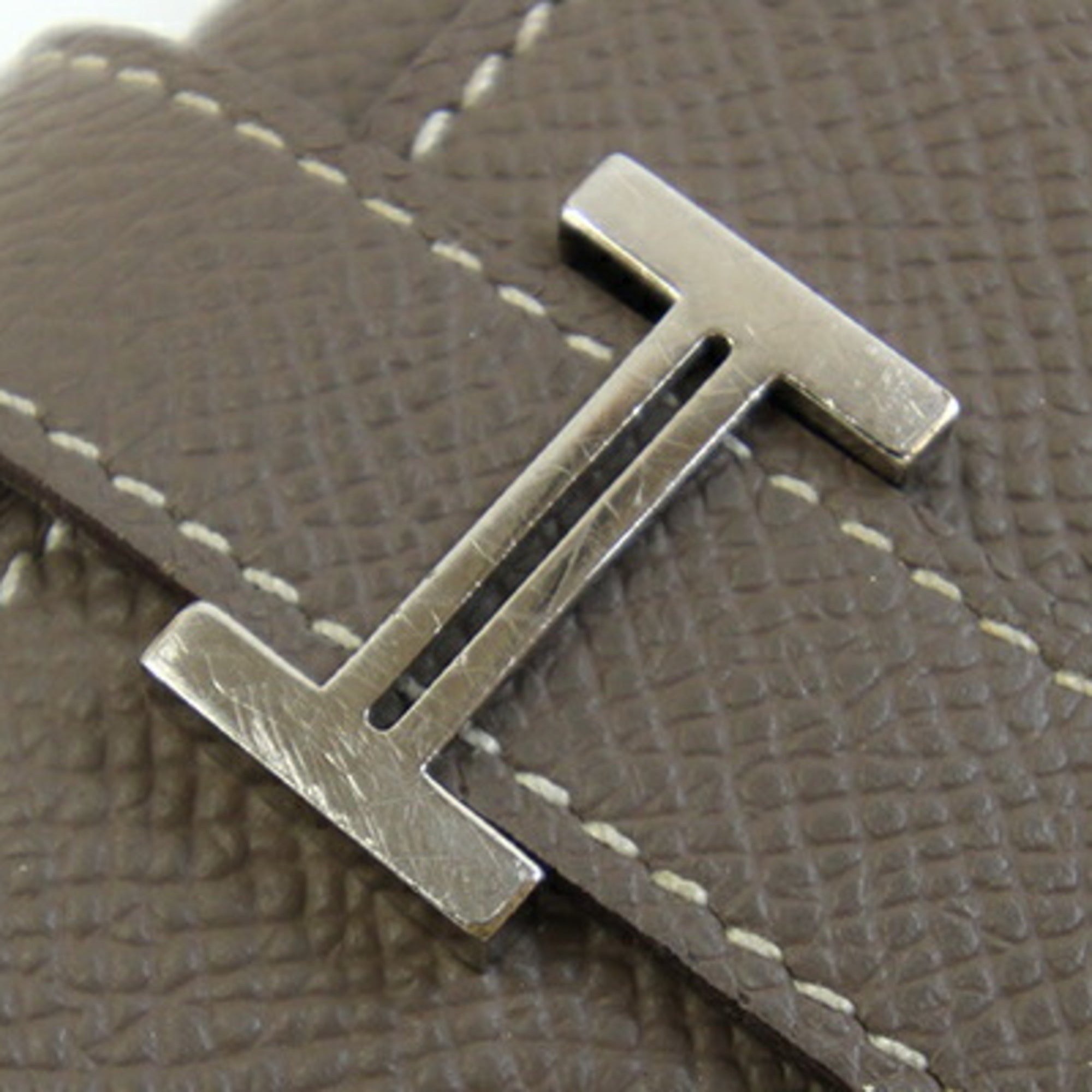 Hermes Etoupe Gray Epsom Leather Long Wallet (Tri-Fold) (Pre-Owned)