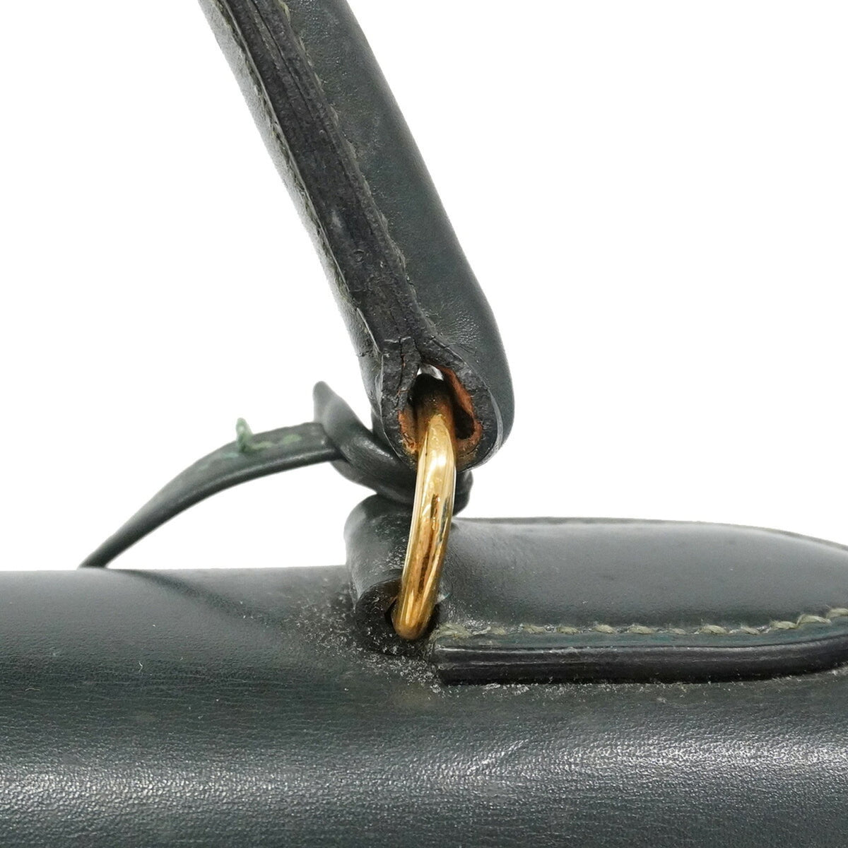 Hermes Green Box Calf Leather Handbag (Pre-Owned)