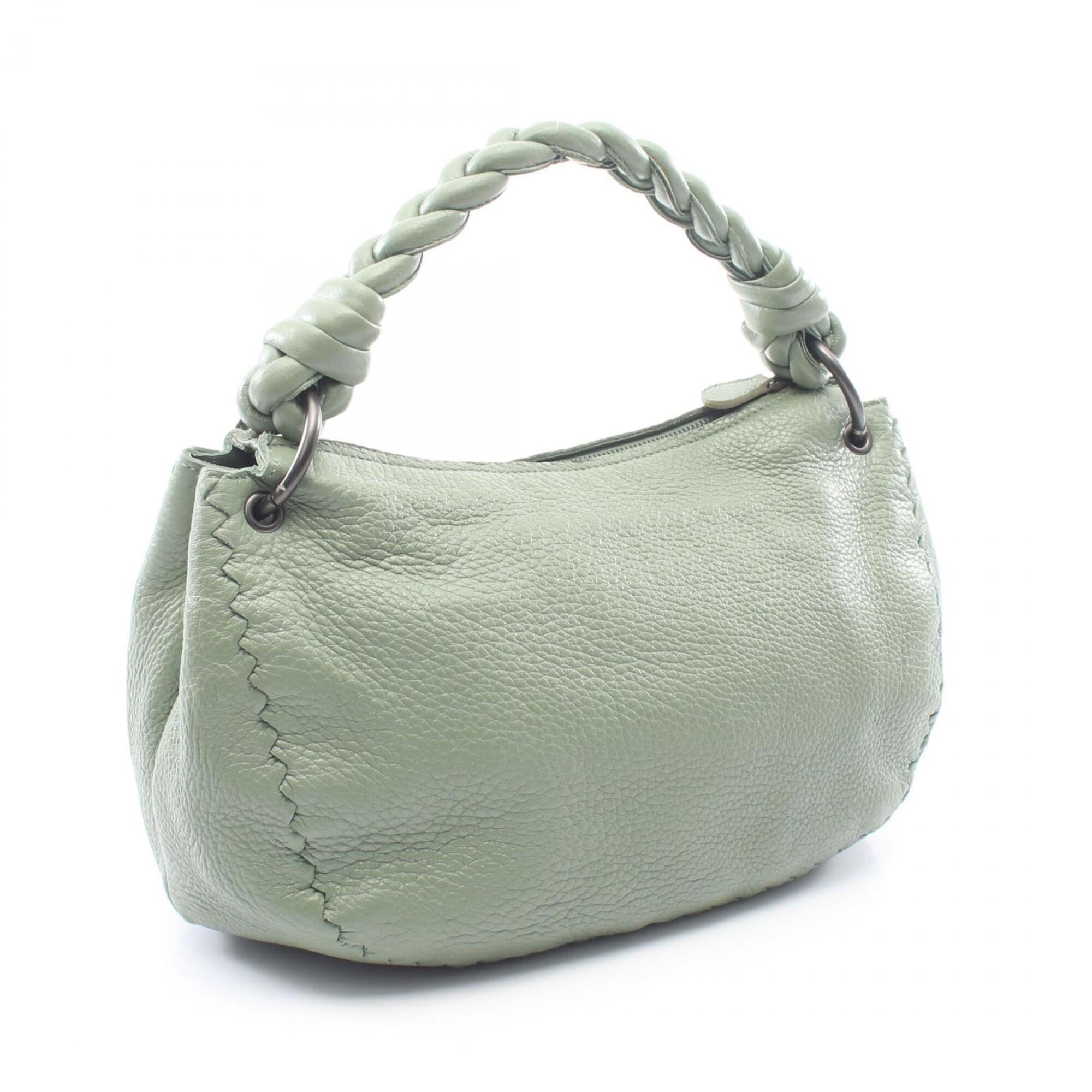 Bottega Veneta Green Leather Handbag Shoulder Bag (Pre-Owned)