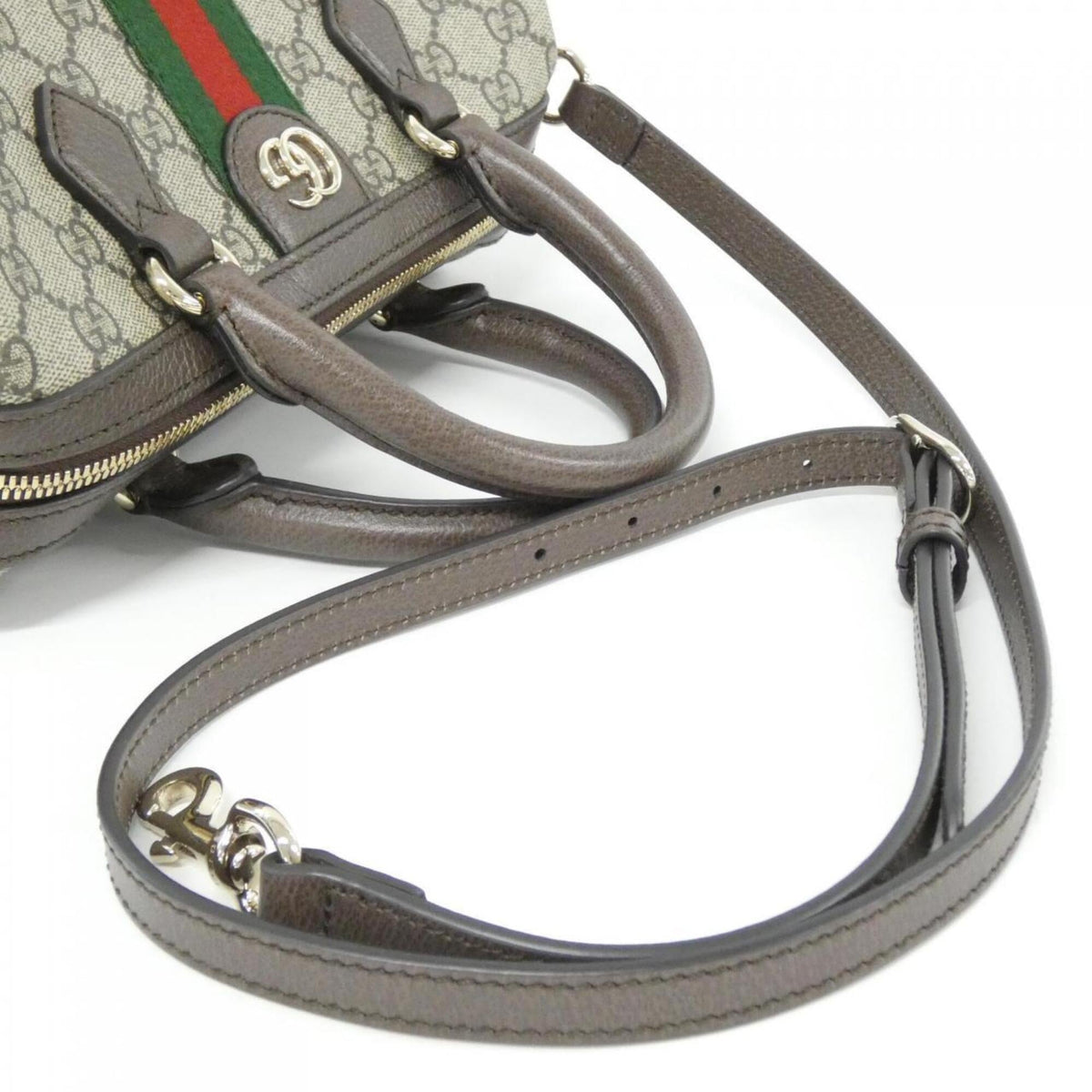 Gucci Beige Dark Brown Gg Supreme Canvas Handbag (Pre-Owned)