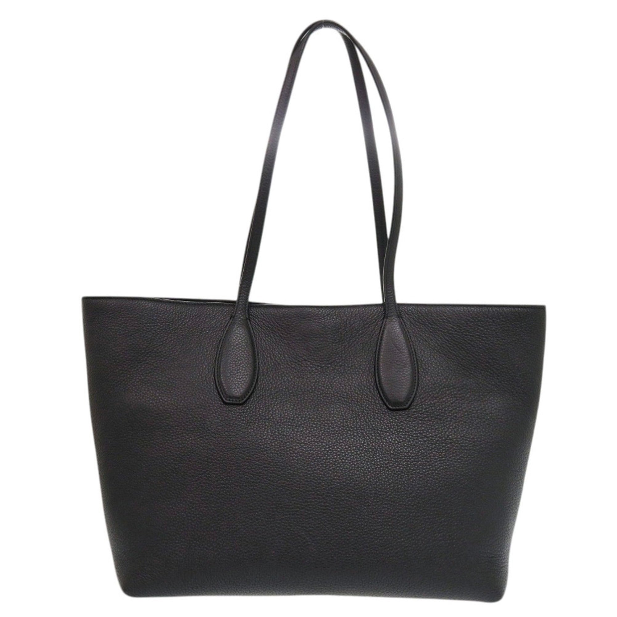Salvatore Ferragamo Gancini Black Leather Tote Bag (Pre-Owned)