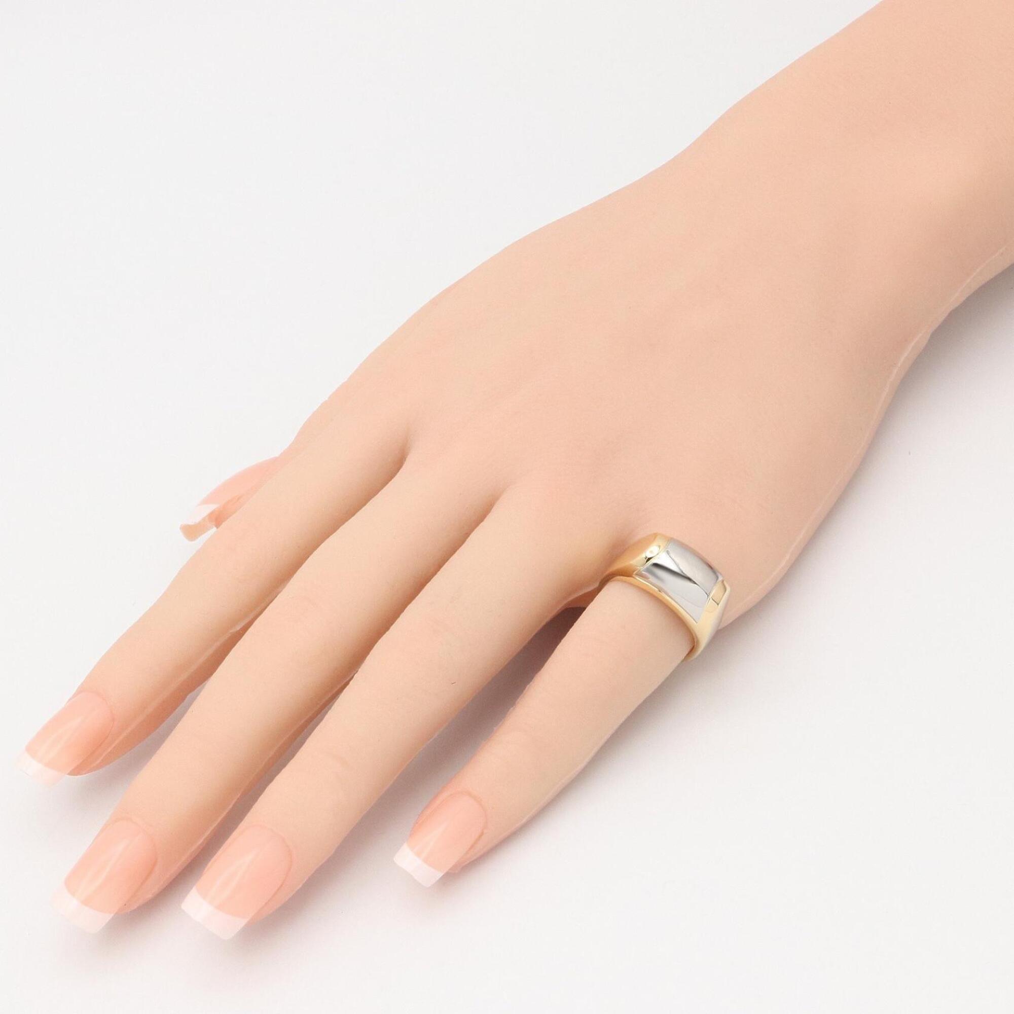 Bvlgari Gold Silver Yellow Gold (18K) Stainless Steel Band Ring (Pre-Owned)