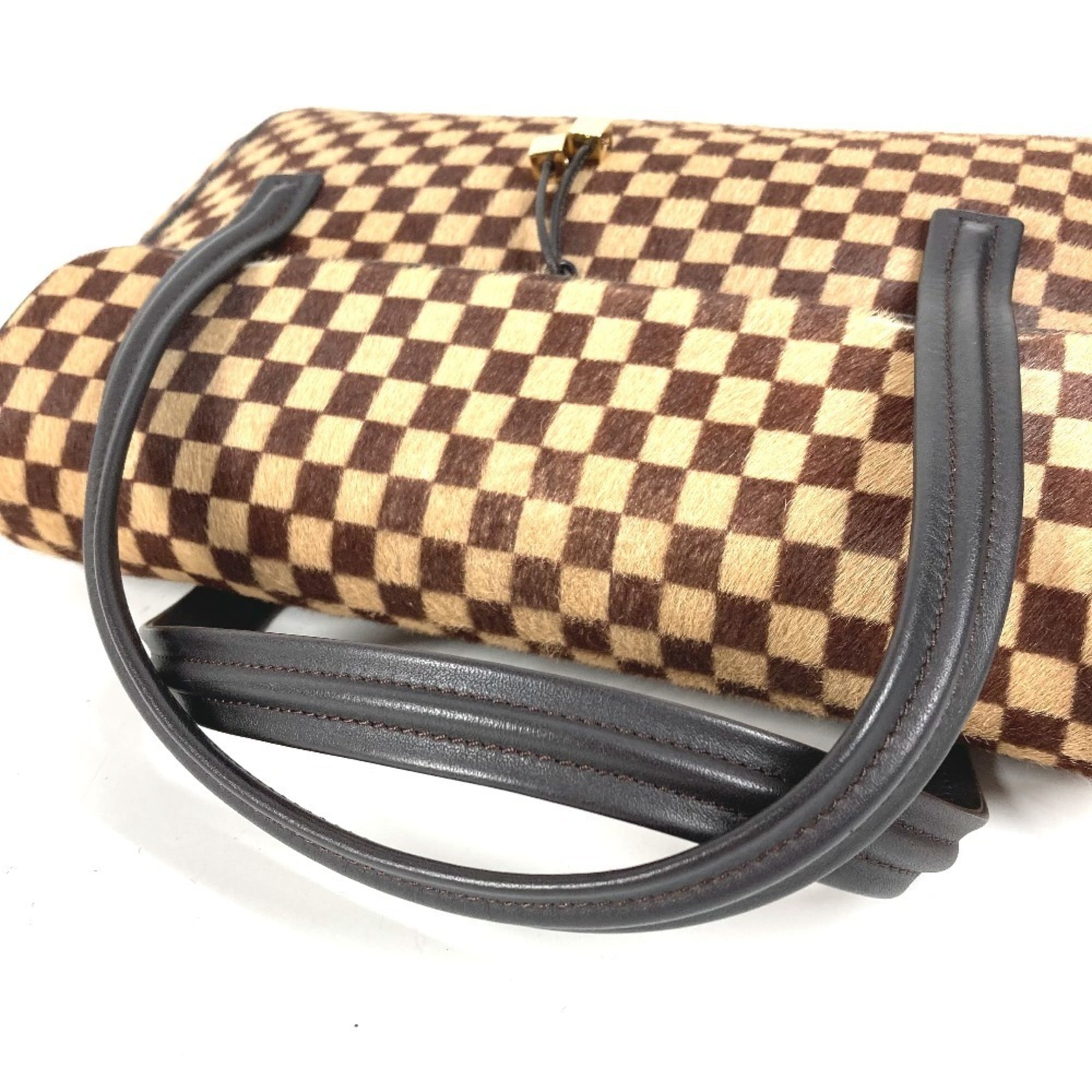Louis Vuitton Brown Leather Handbag Tote Bag (Pre-Owned)