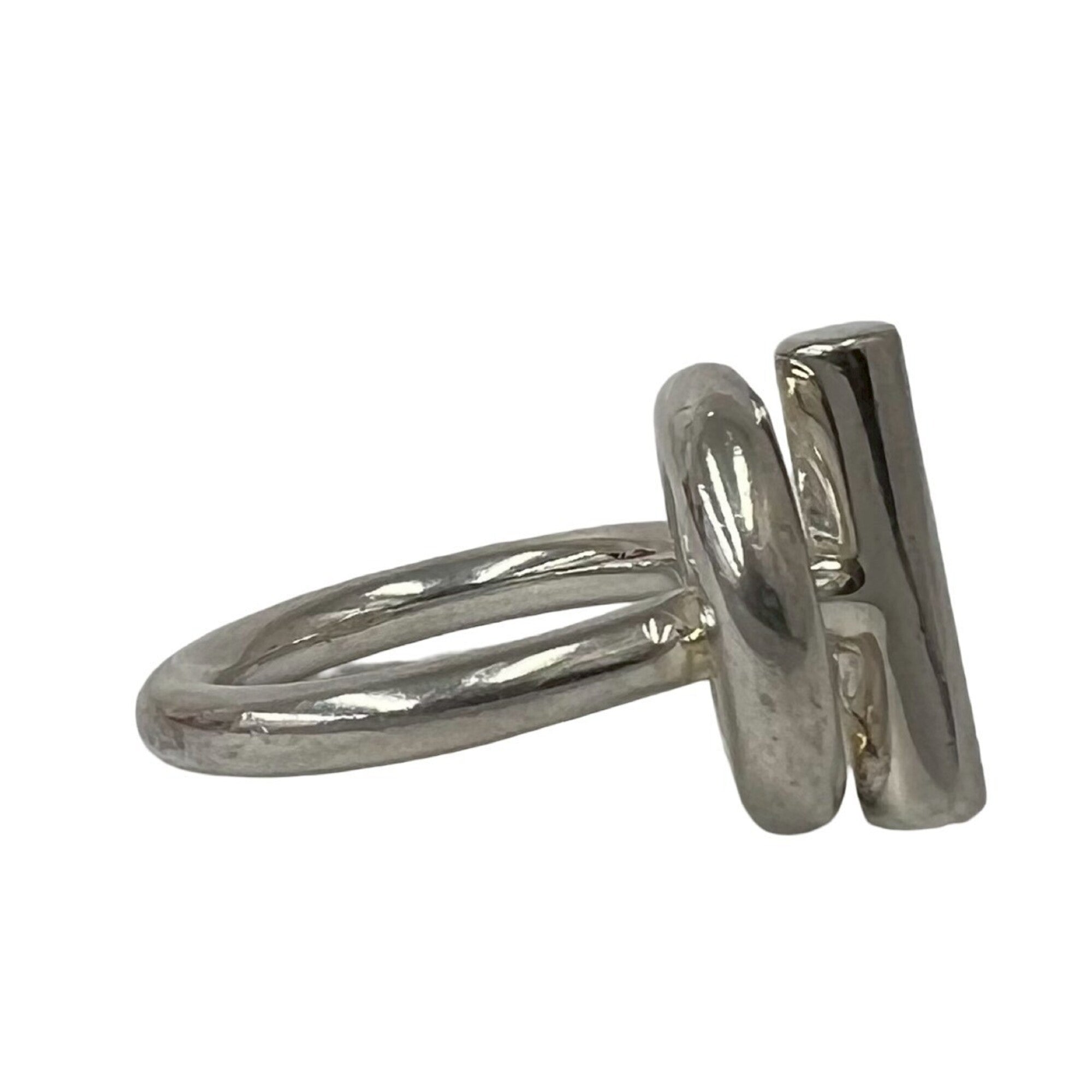 Hermes Silver Silver 925 Band Ring (Pre-Owned)