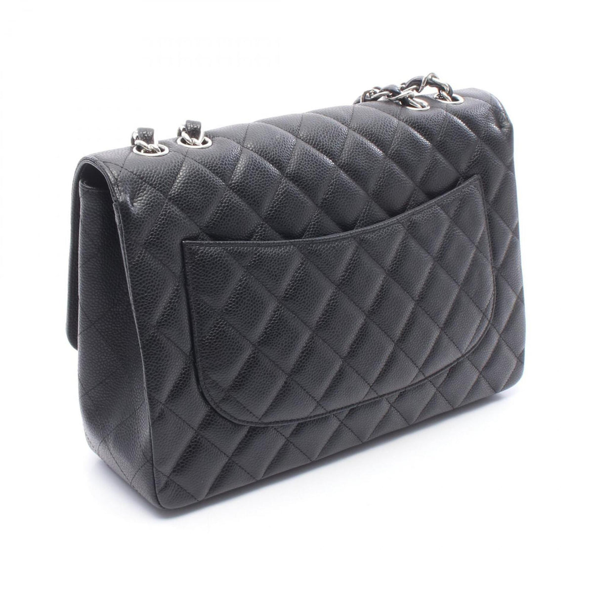 Chanel Black Grained Calfskin Handbag Shoulder Bag (Pre-Owned)