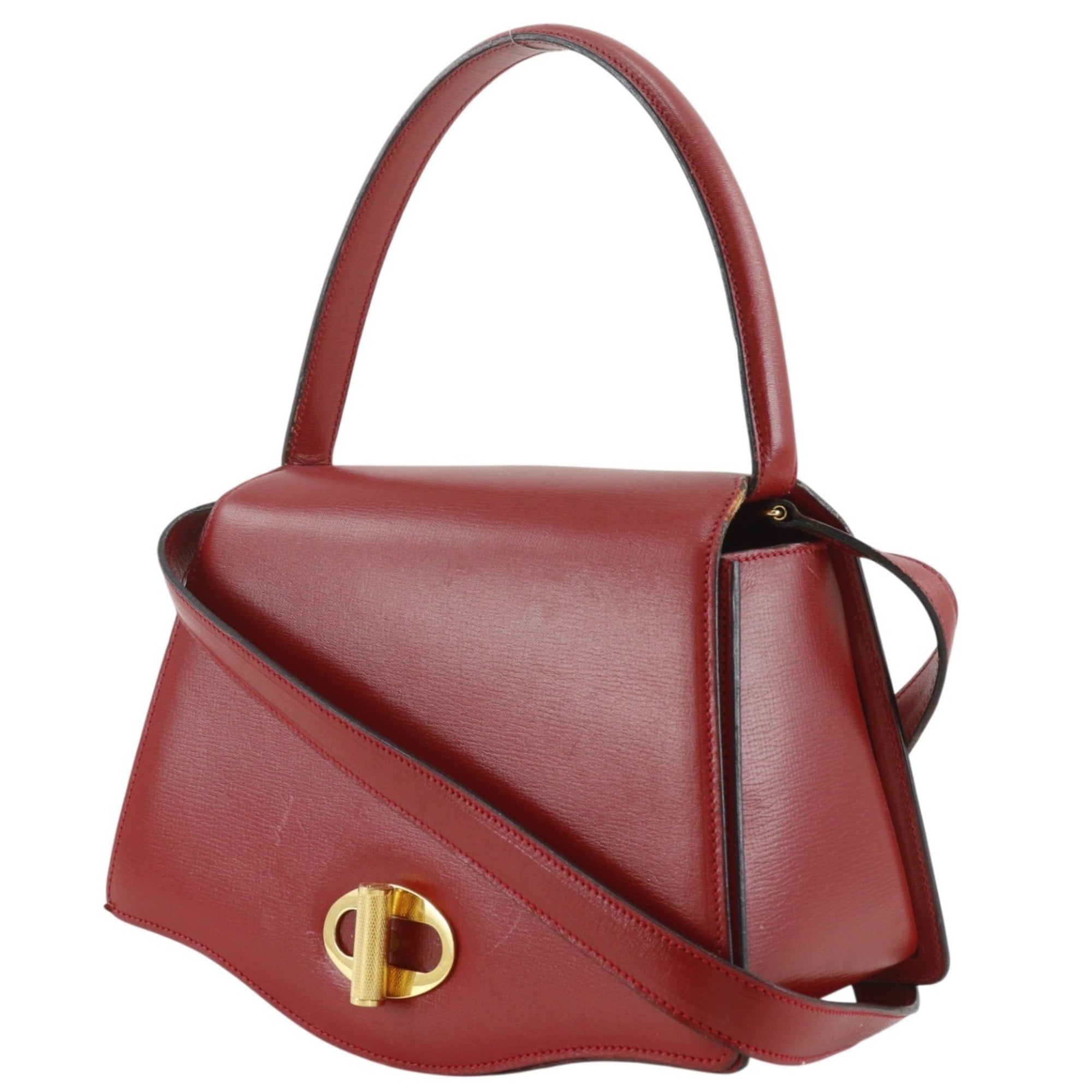 Dunhill Red Color Leather Handbag (Pre-Owned)