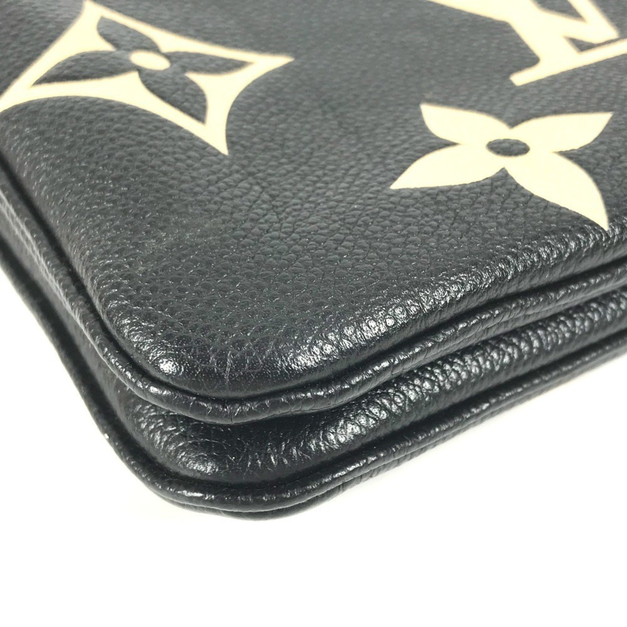 Louis Vuitton Beige Bicolor Black Noir Monogram Empreinte Clutch Bag Pochette Pouch Shoulder Bag (Pre-Owned)