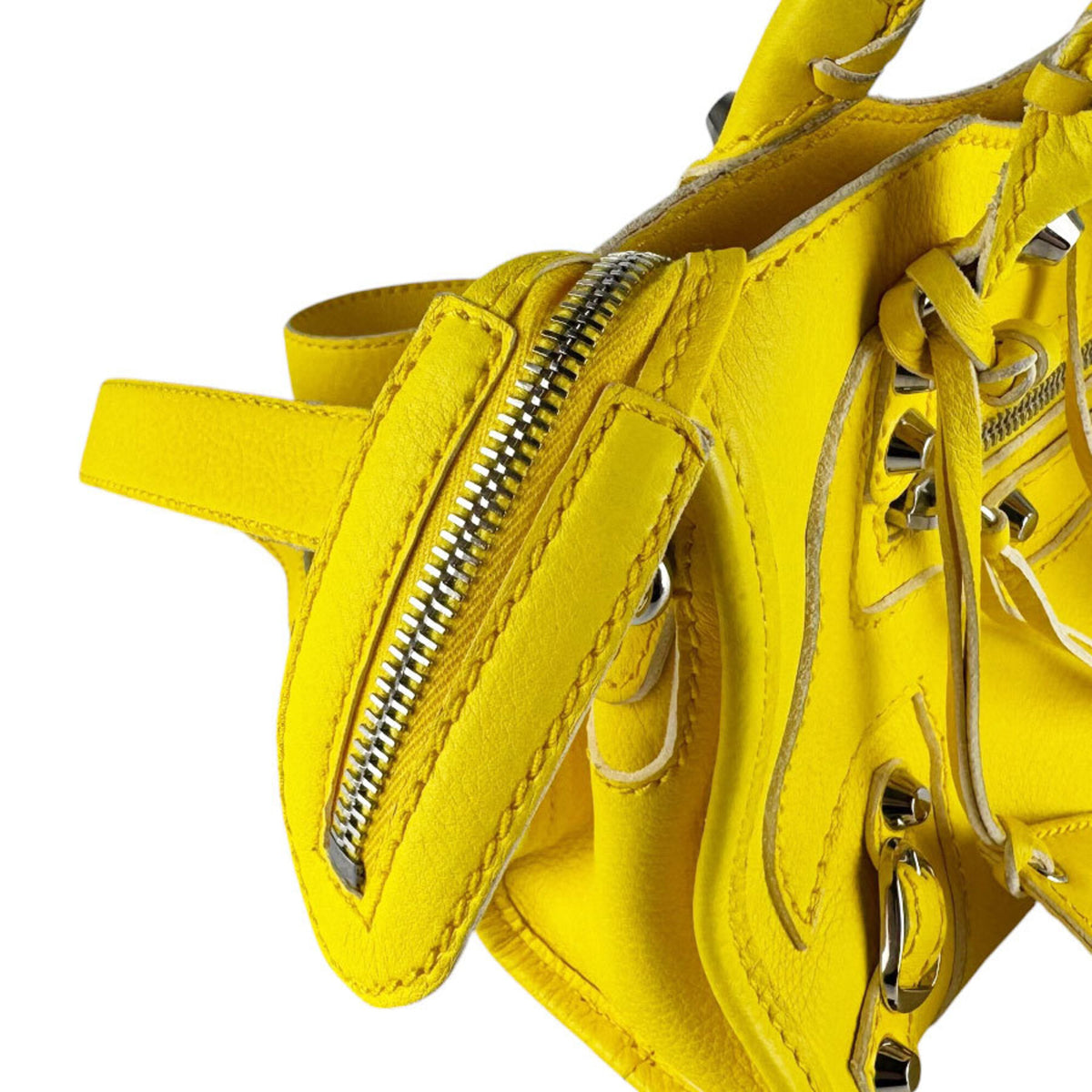 Balenciaga Yellow Leather Handbag Shoulder Bag (Pre-Owned)