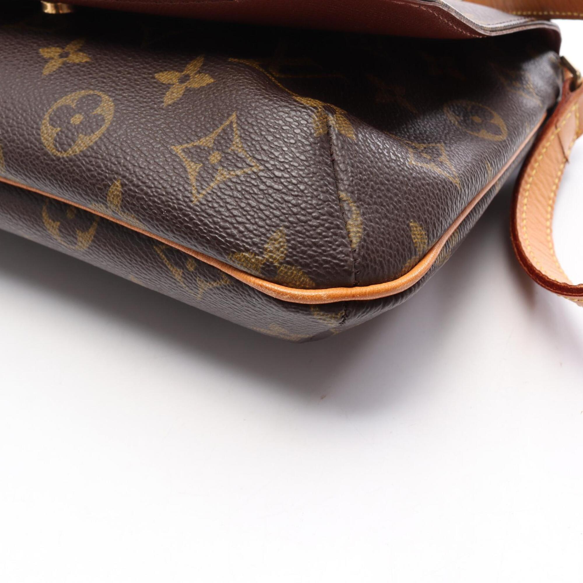 Louis Vuitton Brown Monogram Coated Canvas Leather Handbag Shoulder Bag (Pre-Owned)