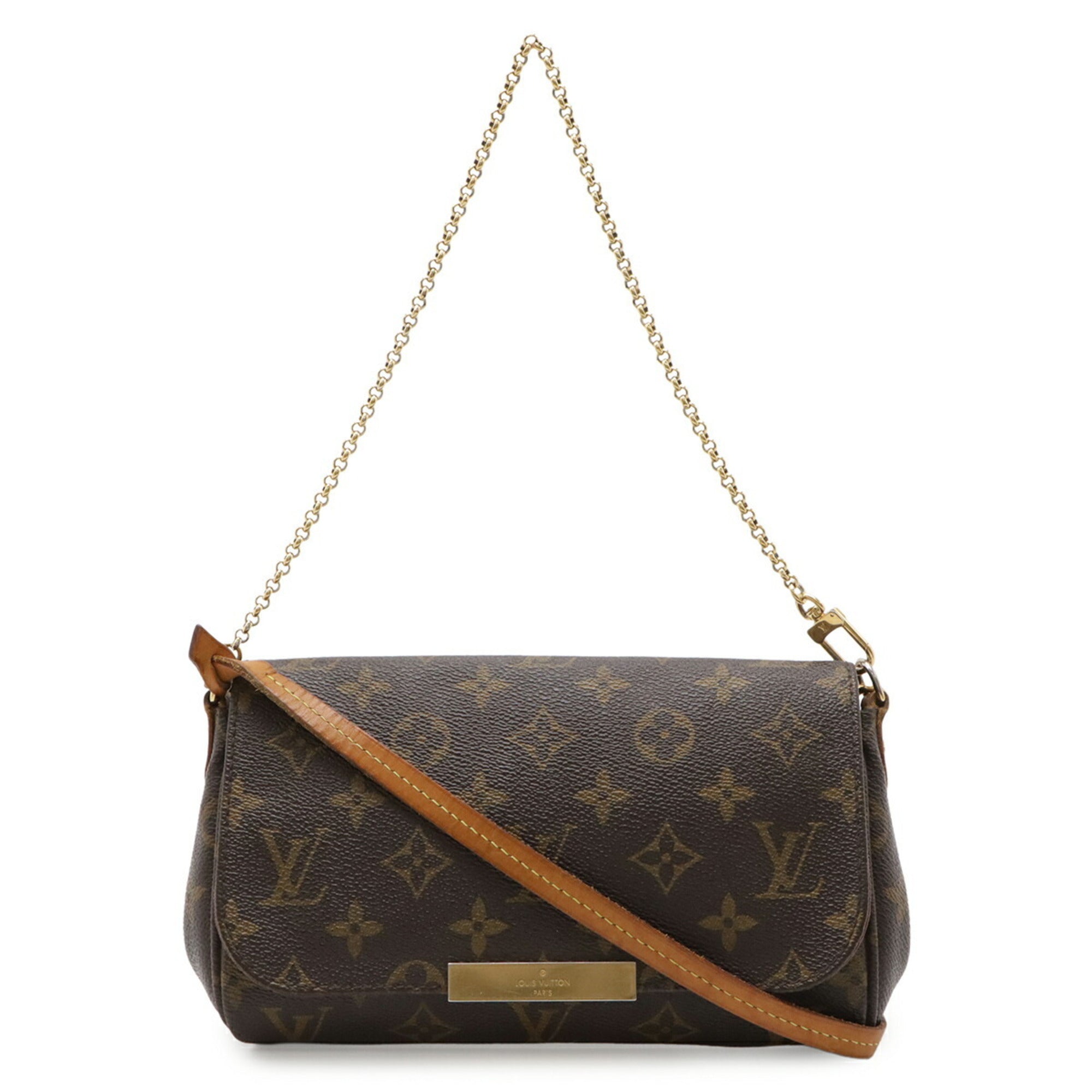 Louis Vuitton Brown Monogram Canvas Clutch Bag Pouch Shoulder Bag (Pre-Owned)
