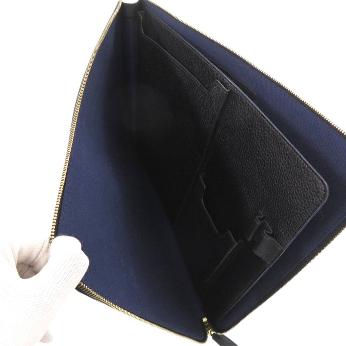 Dunhill Black Leather Clutch Bag (Pre-Owned)