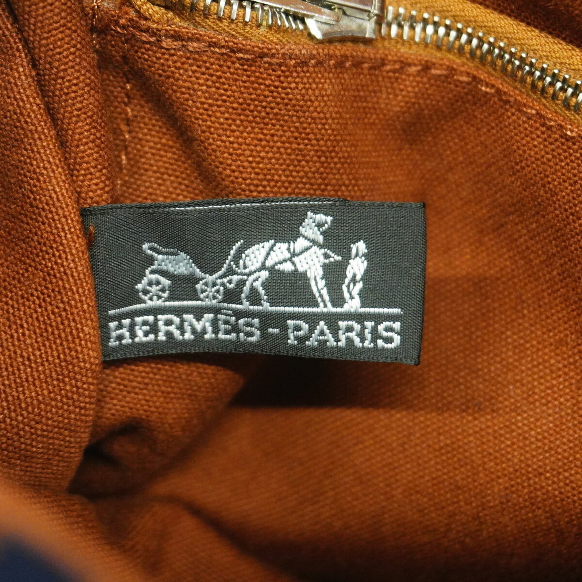 Hermes Brown Canvas Handbag (Pre-Owned)