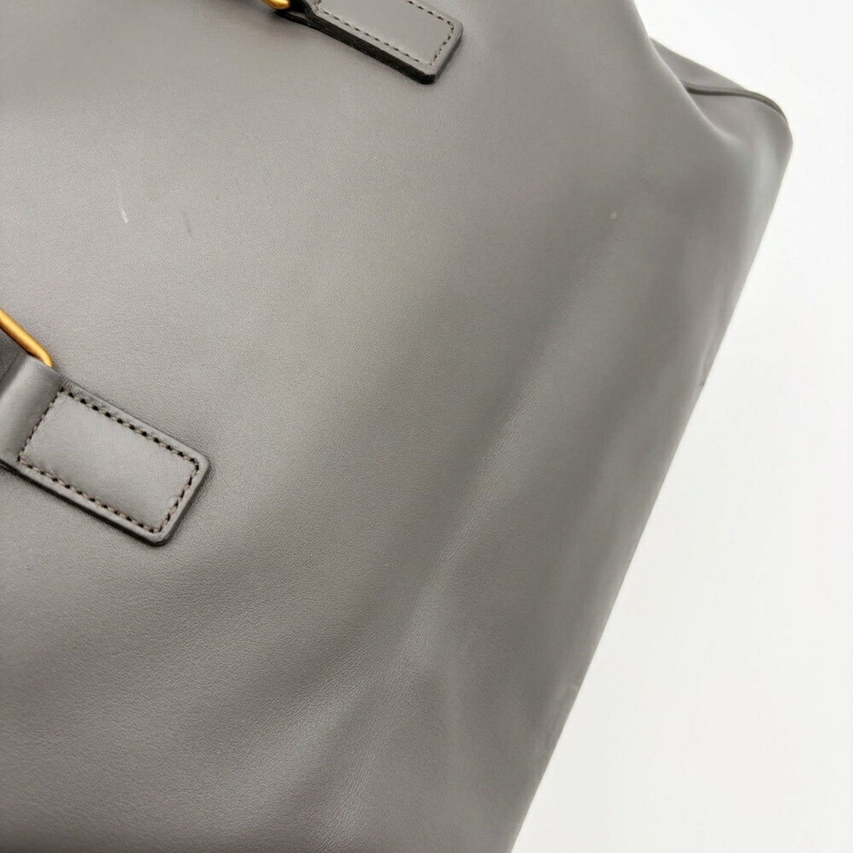 Saint Laurent Gray Leather Suede Boston Bag Shoulder Bag (Pre-Owned)