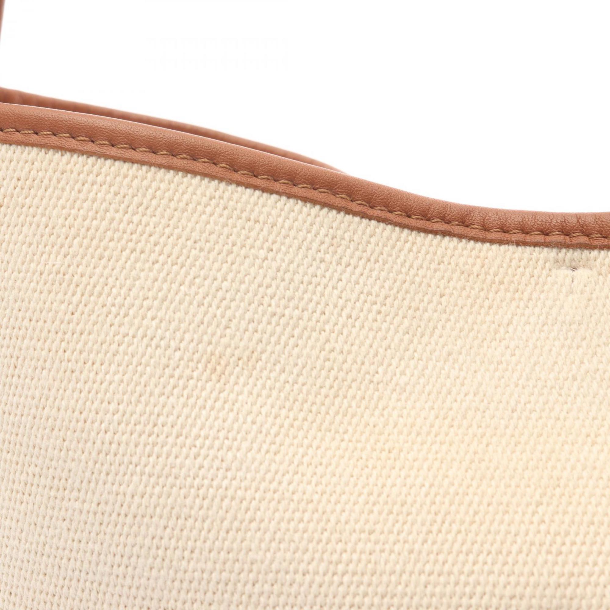 Loewe Brown Ivory Navy Canvas Leather Handbag Shoulder Bag (Pre-Owned)