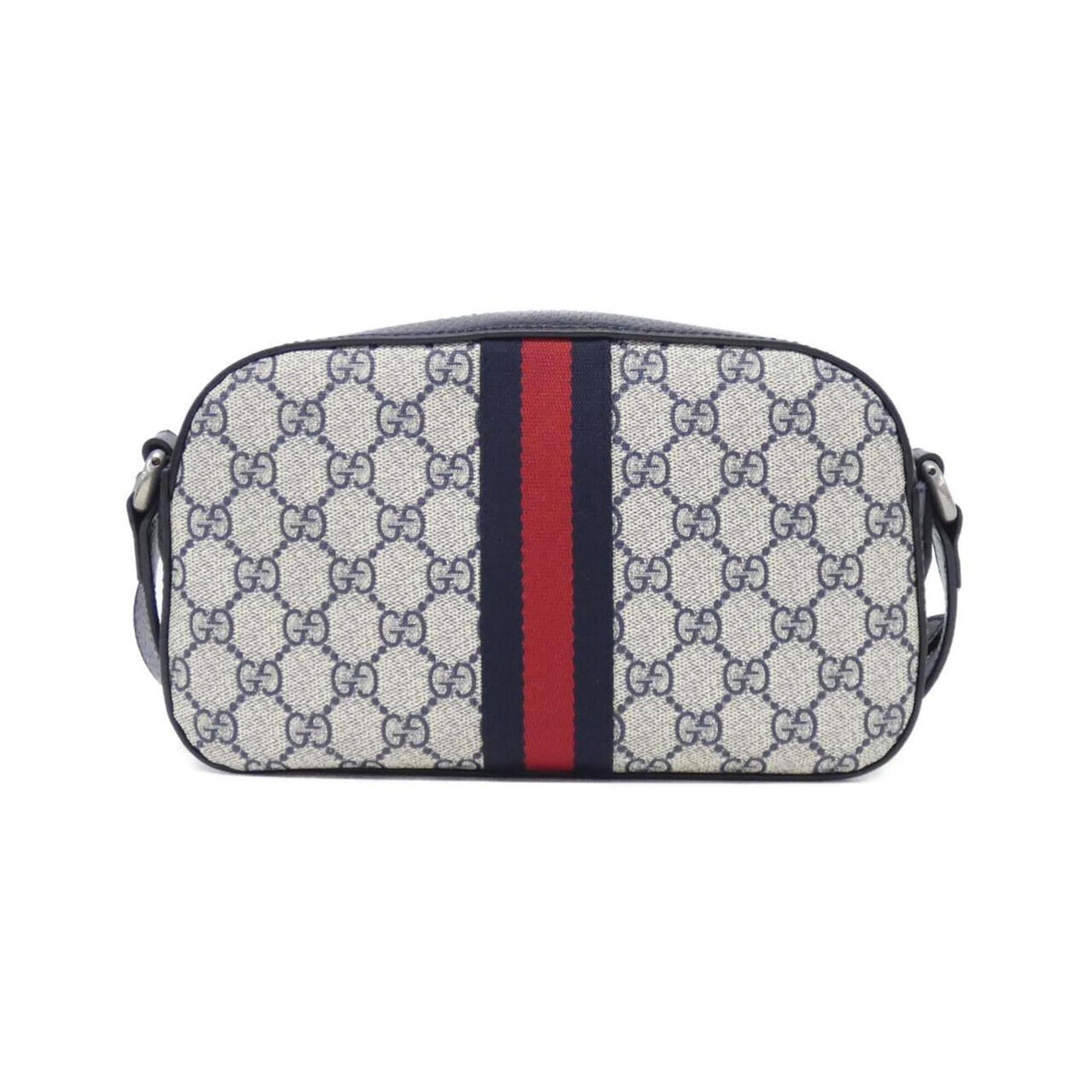 Gucci Beige Blue Gg Supreme Canvas Shoulder Bag (Pre-Owned)