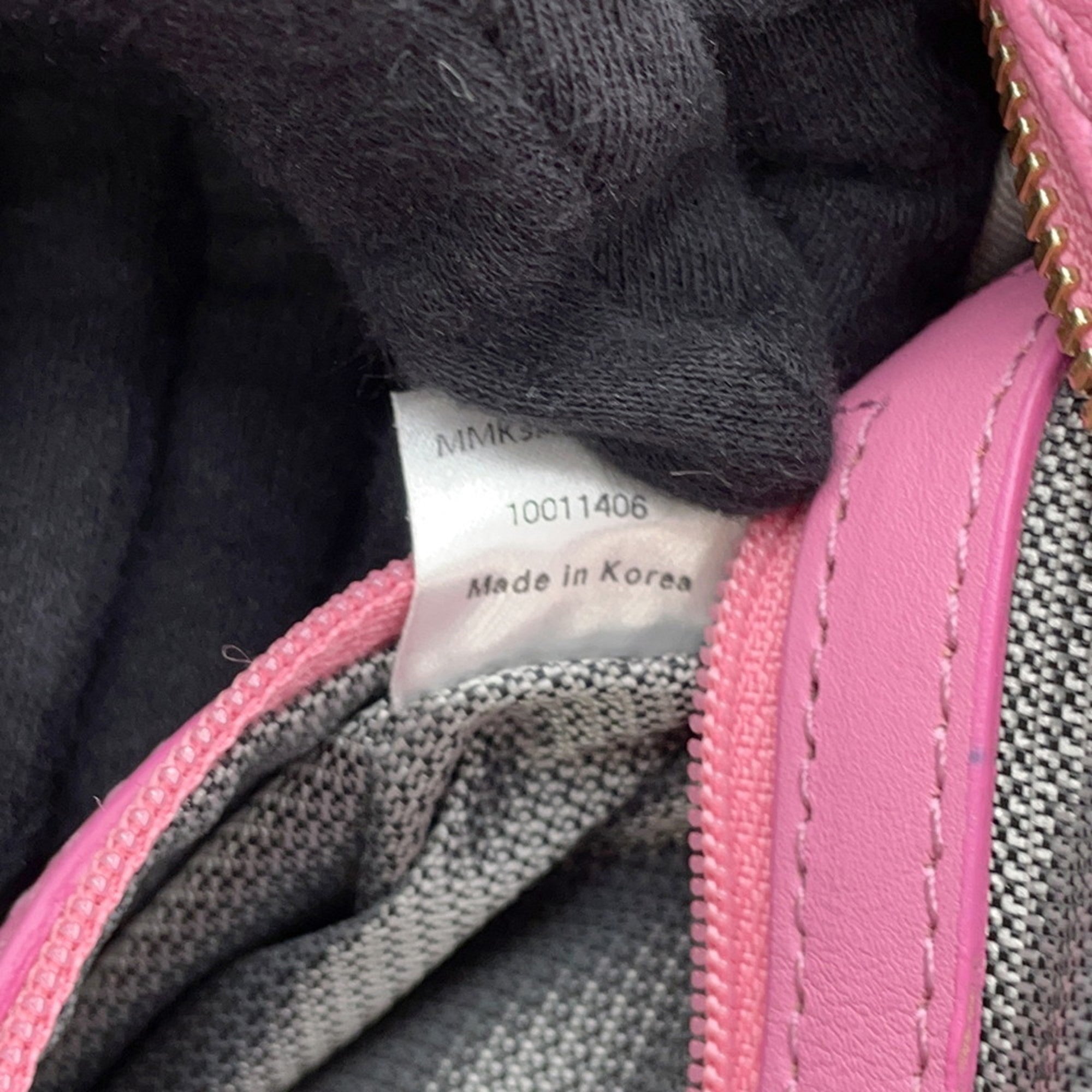 Mcm Pink Leather Canvas Backpack (Pre-Owned)