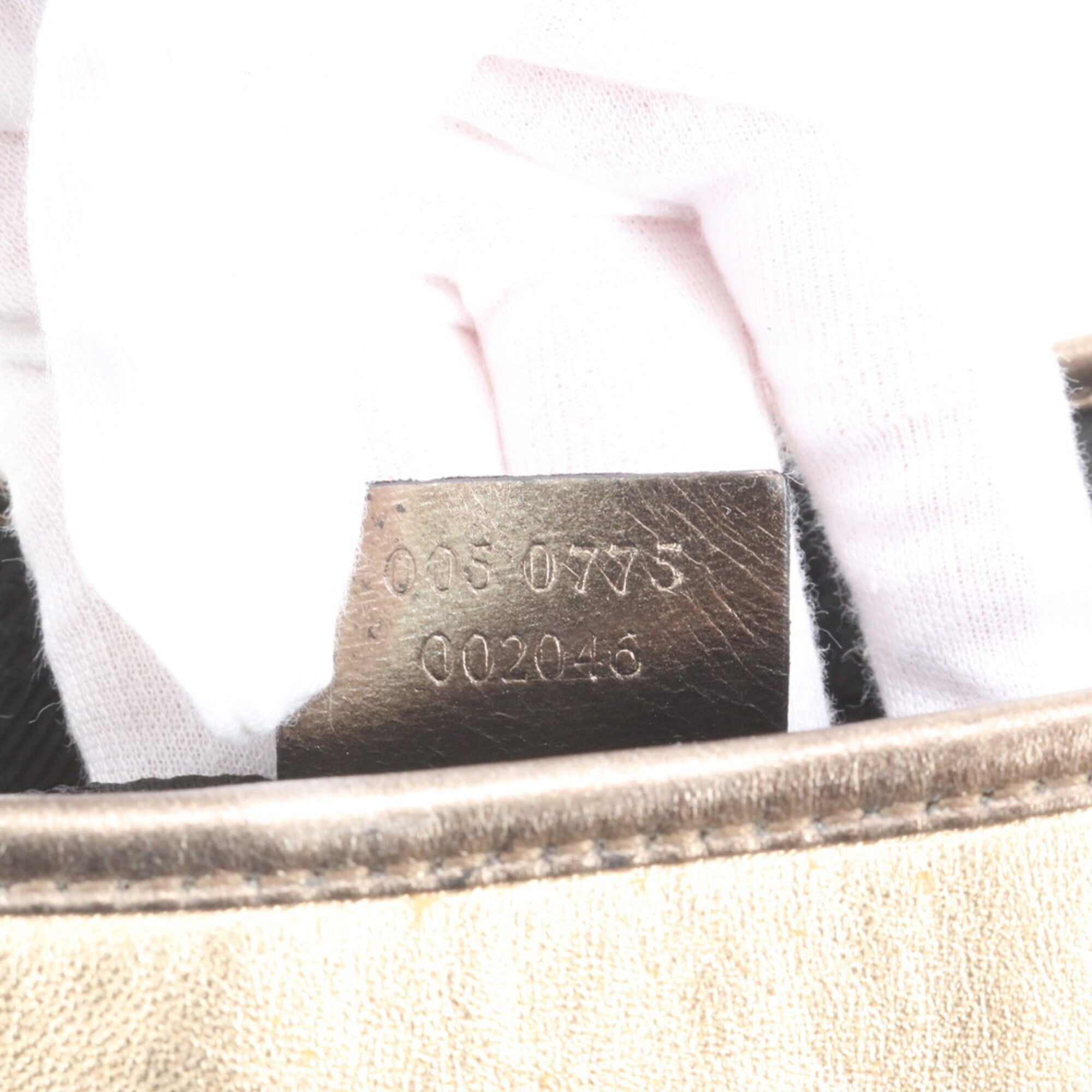 Gucci Gold Leather Handbag Tote Bag (Pre-Owned)