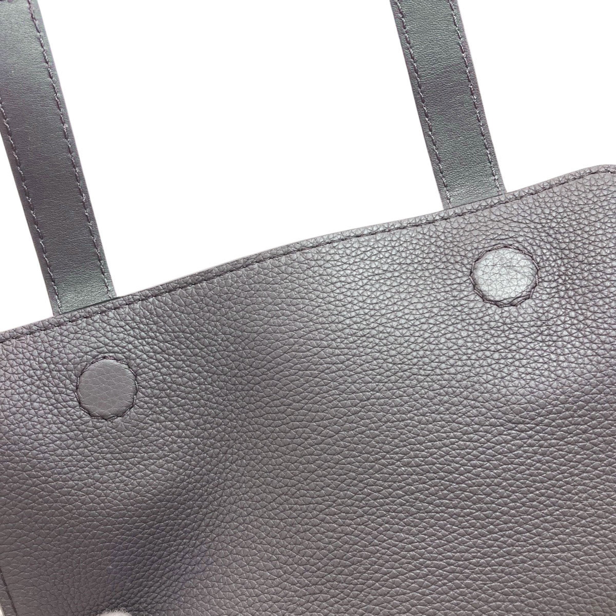 Loewe Gray Leather Messenger Bag Shoulder Bag (Pre-Owned)