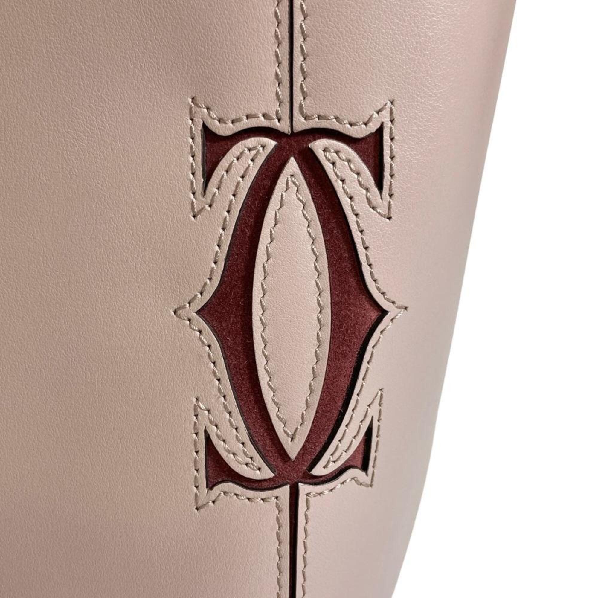 Cartier Bordeaux Grayish Leather Shoulder Bag (Pre-Owned)