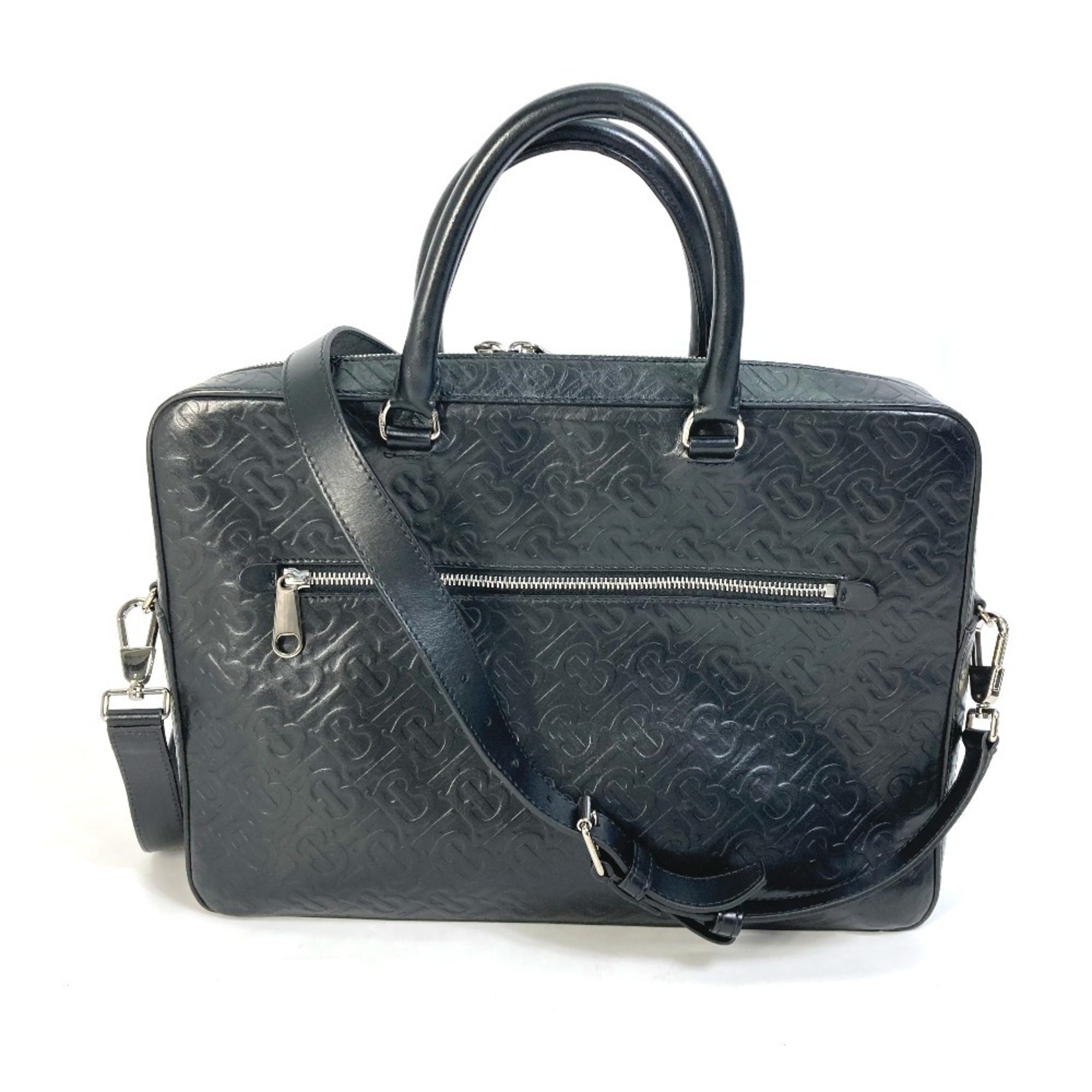Burberry Black Leather Handbag Shoulder Bag (Pre-Owned)