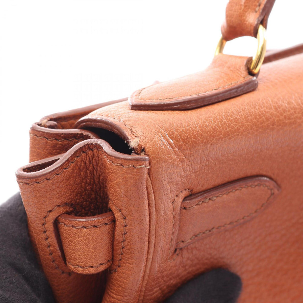 Hermes Brown Buffalo Leather Backpack Handbag (Pre-Owned)