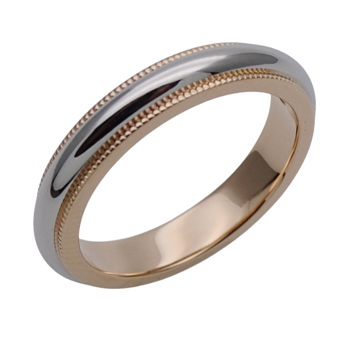 Tiffany Silver Pink Gold Pink Gold (18K) Platinum 950 Band Ring (Pre-Owned)