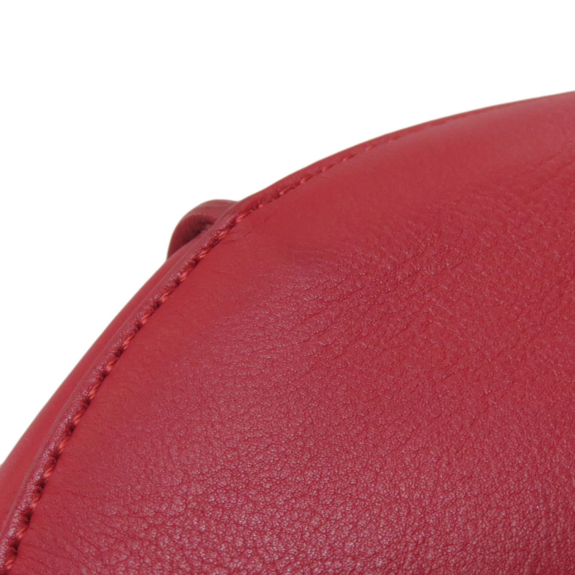 Celine Red Color Leather Shoulder Bag (Pre-Owned)