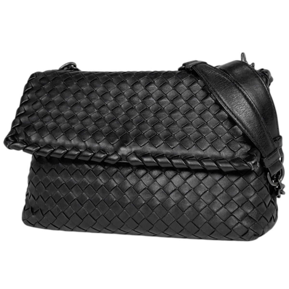 Bottega Veneta Black Leather Shoulder Bag (Pre-Owned)