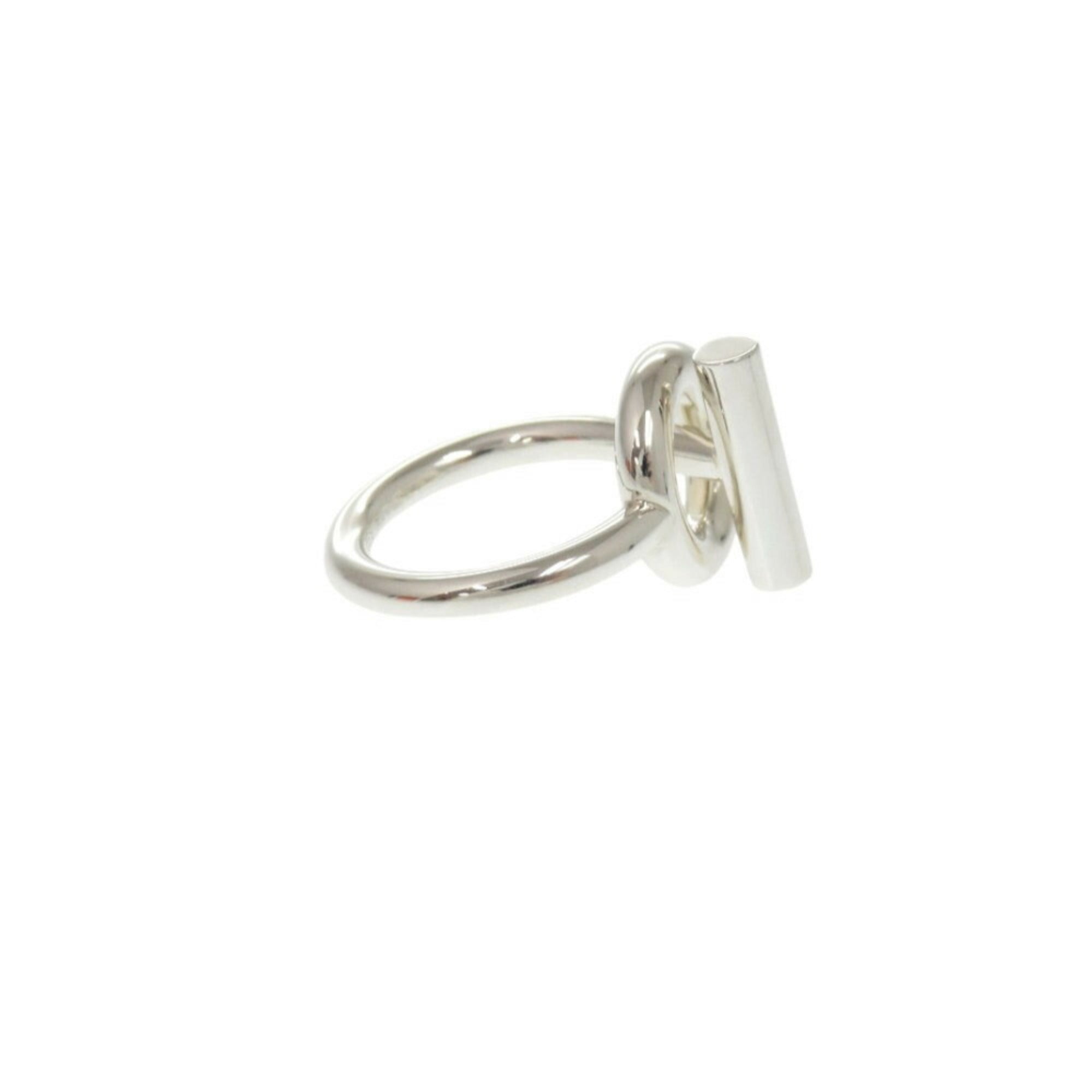 Hermes Silver Silver 925 Band Ring (Pre-Owned)