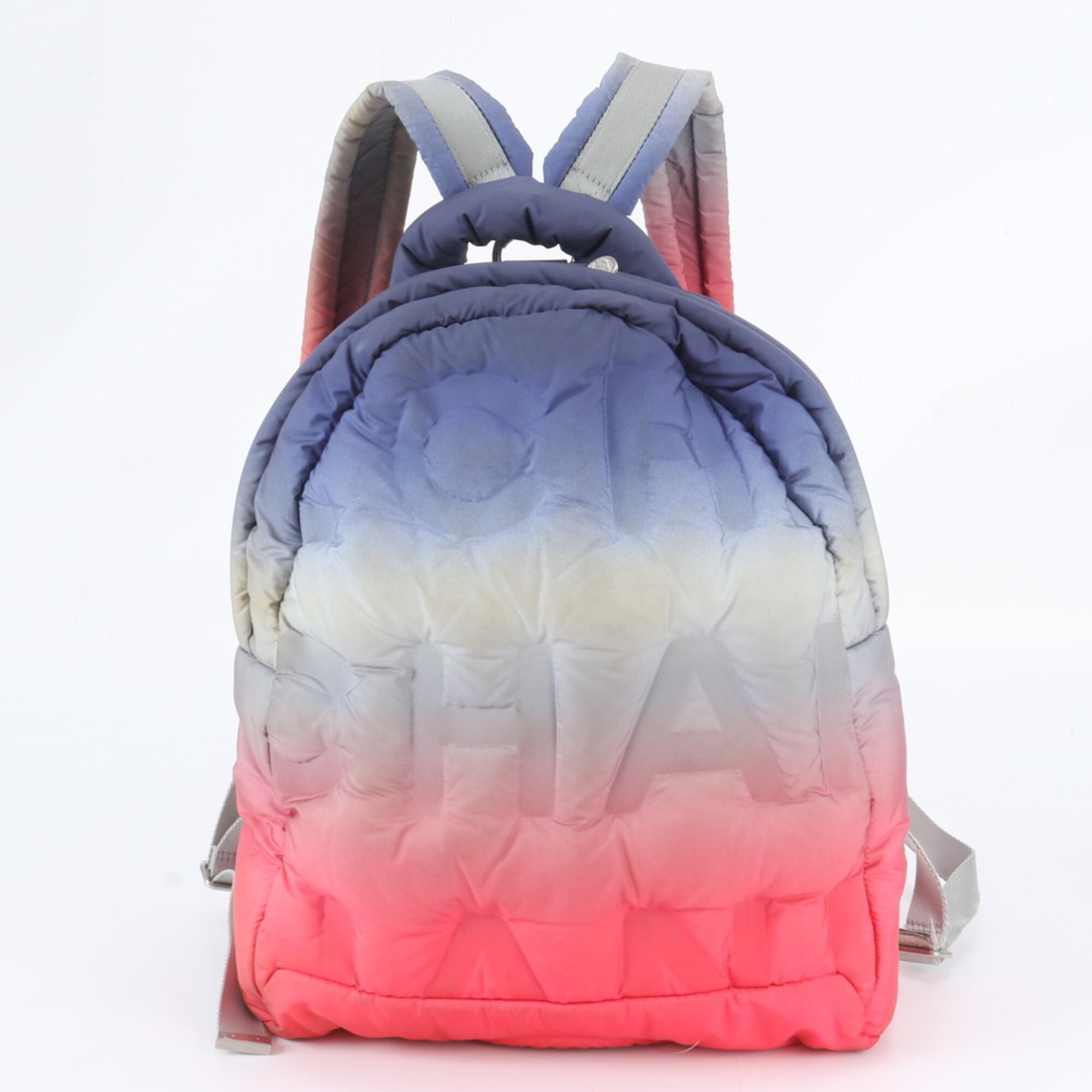 Chanel Blue Pink Nylon Backpack Handbag (Pre-Owned)