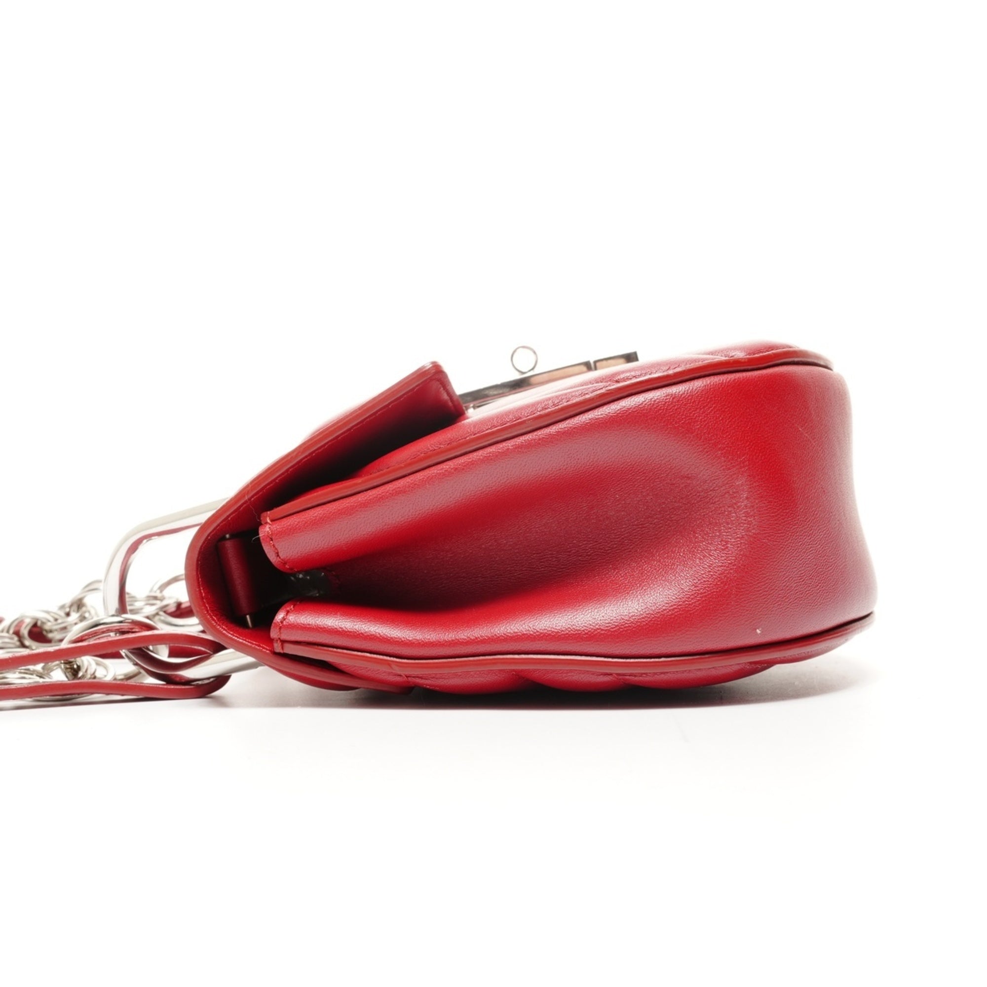 Chloé Drew Red Color Leather Shoulder Bag (Pre-Owned)