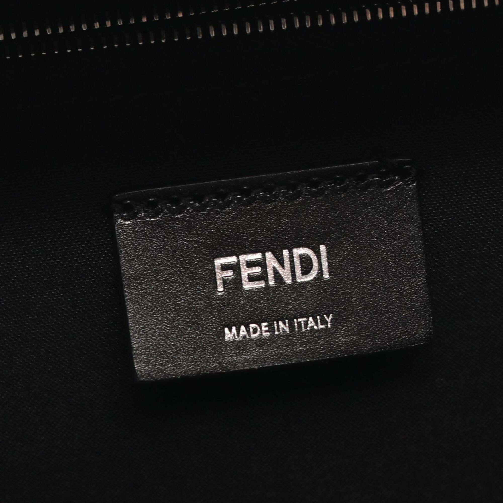 Fendi Black Gray Canvas Leather Backpack (Pre-Owned)