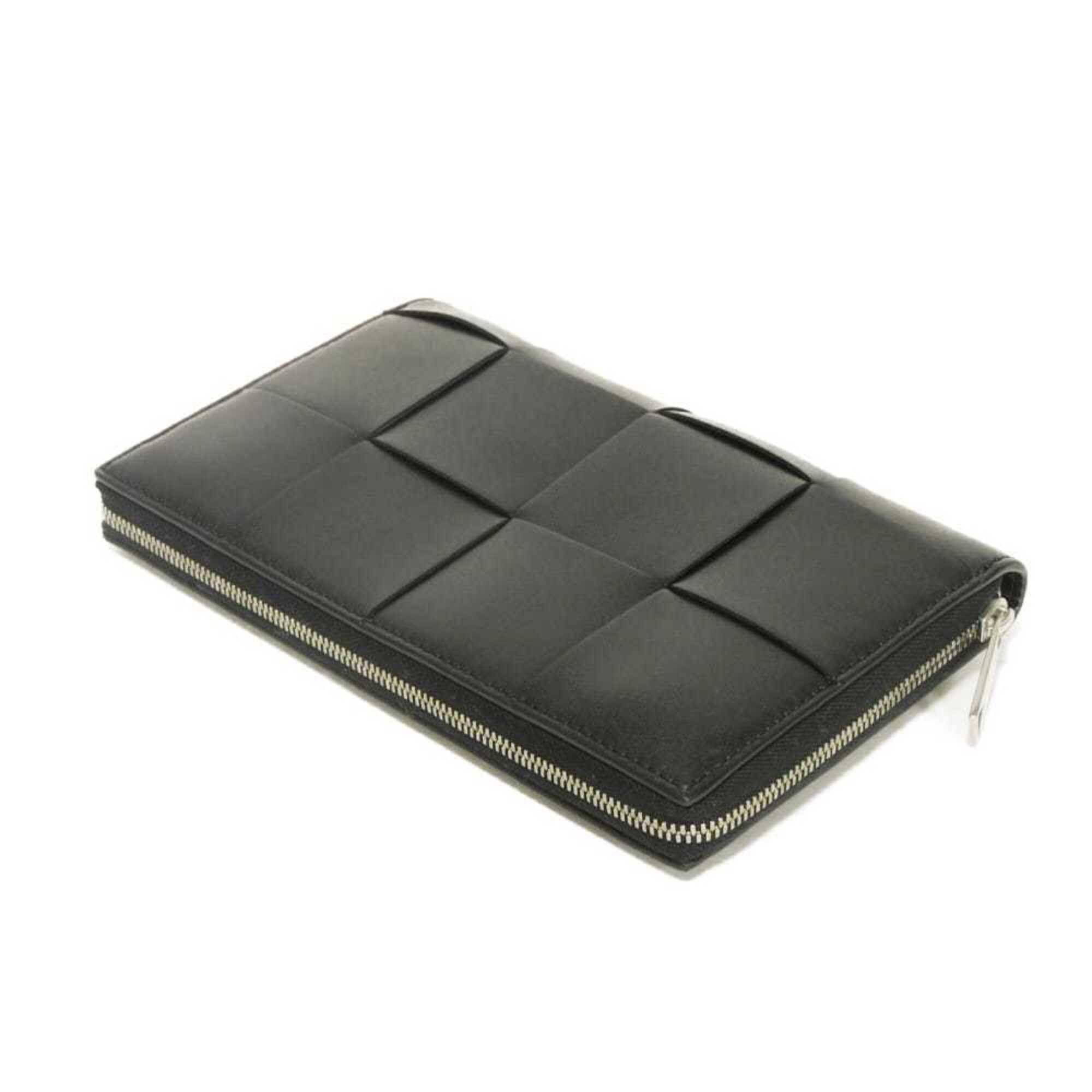 Bottega Veneta Black Intrecciato Long Wallet (Bi-Fold) (Pre-Owned)