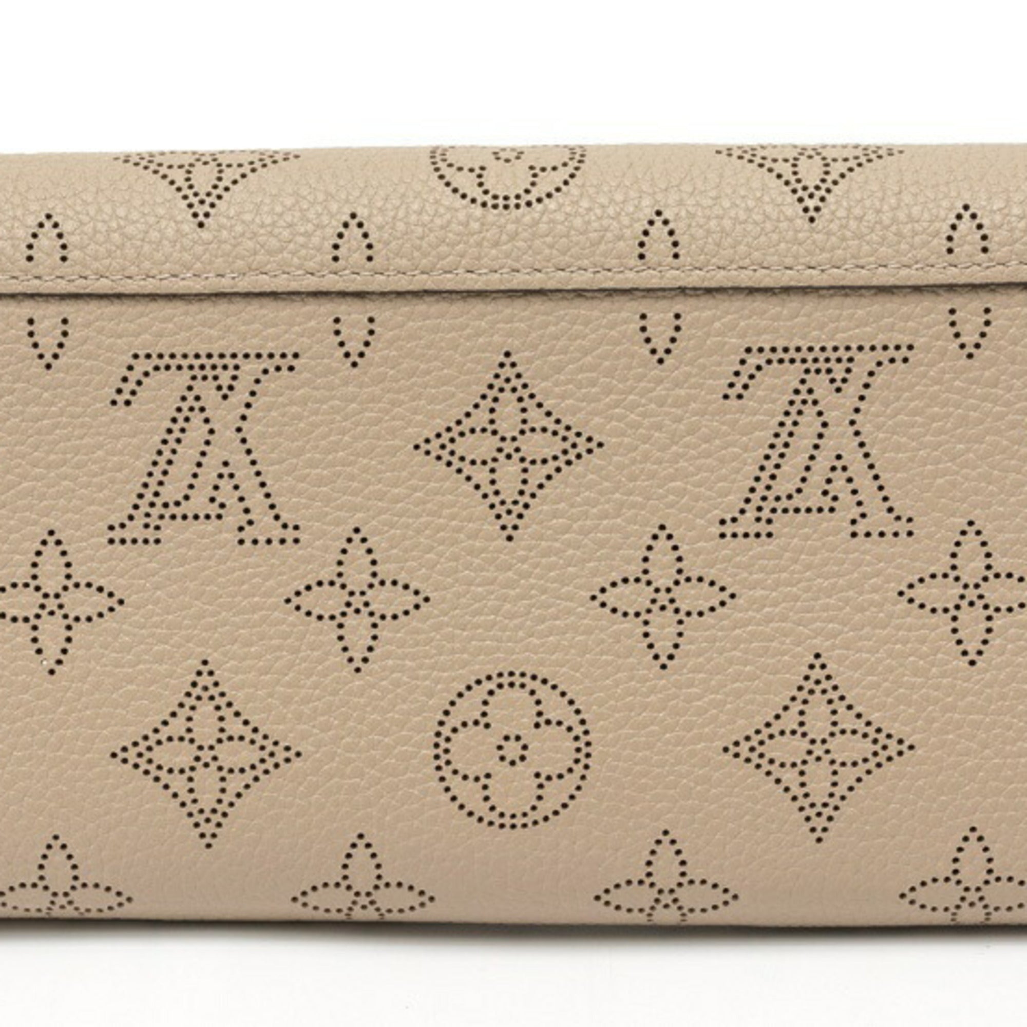 Louis Vuitton Mahina Grayish Mahina Leather Long Wallet (Bi-Fold) (Pre-Owned)