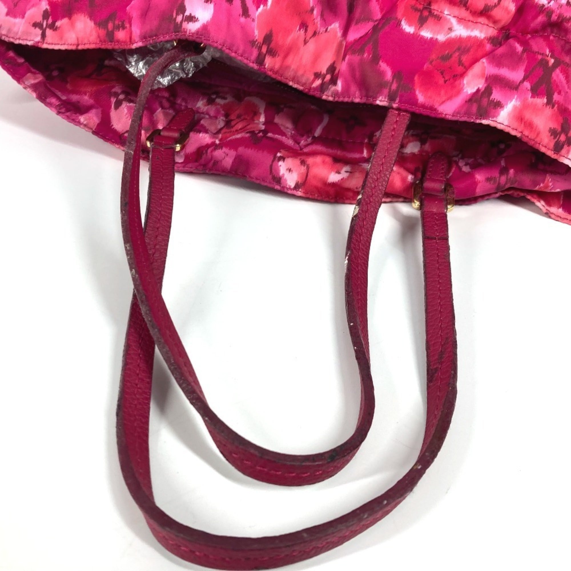 Louis Vuitton Pink Leather Nylon Shoulder Bag Tote Bag (Pre-Owned)