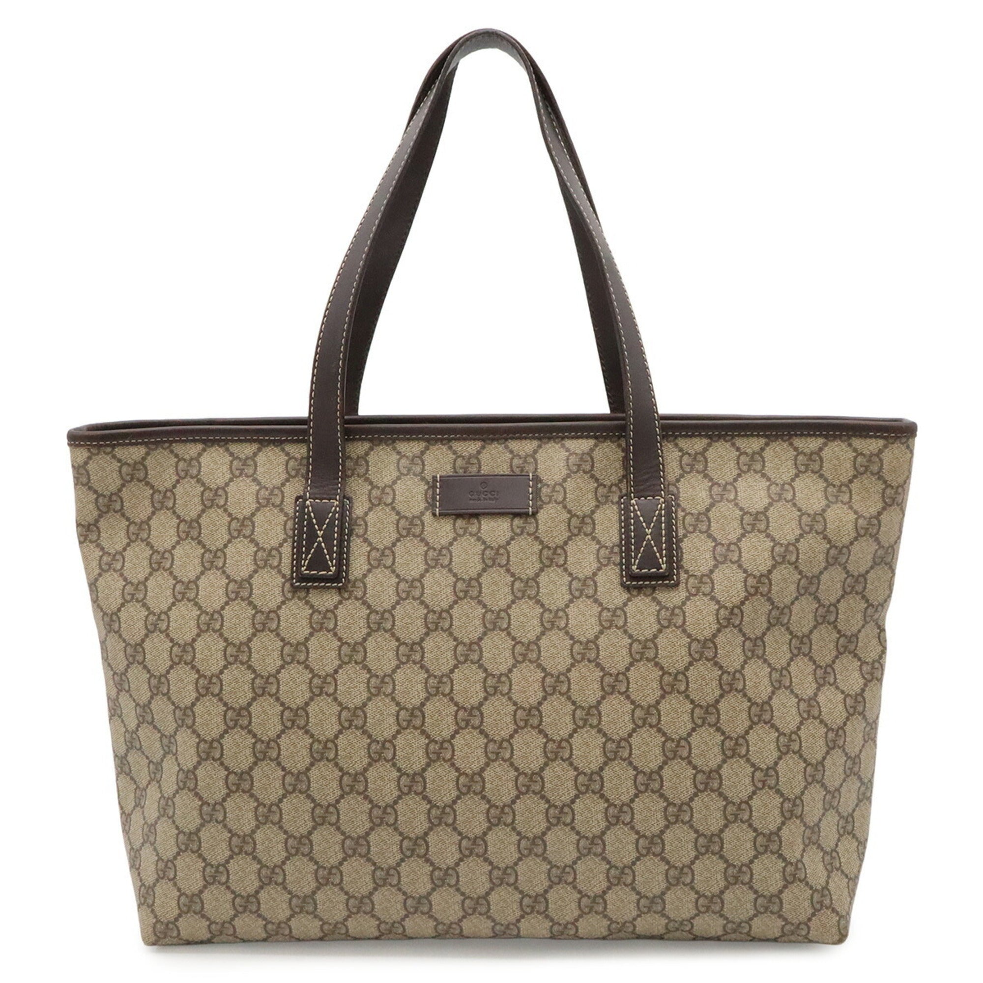 Gucci Beige Dark Brown Khaki Gg Supreme Shoulder Bag Tote Bag (Pre-Owned)
