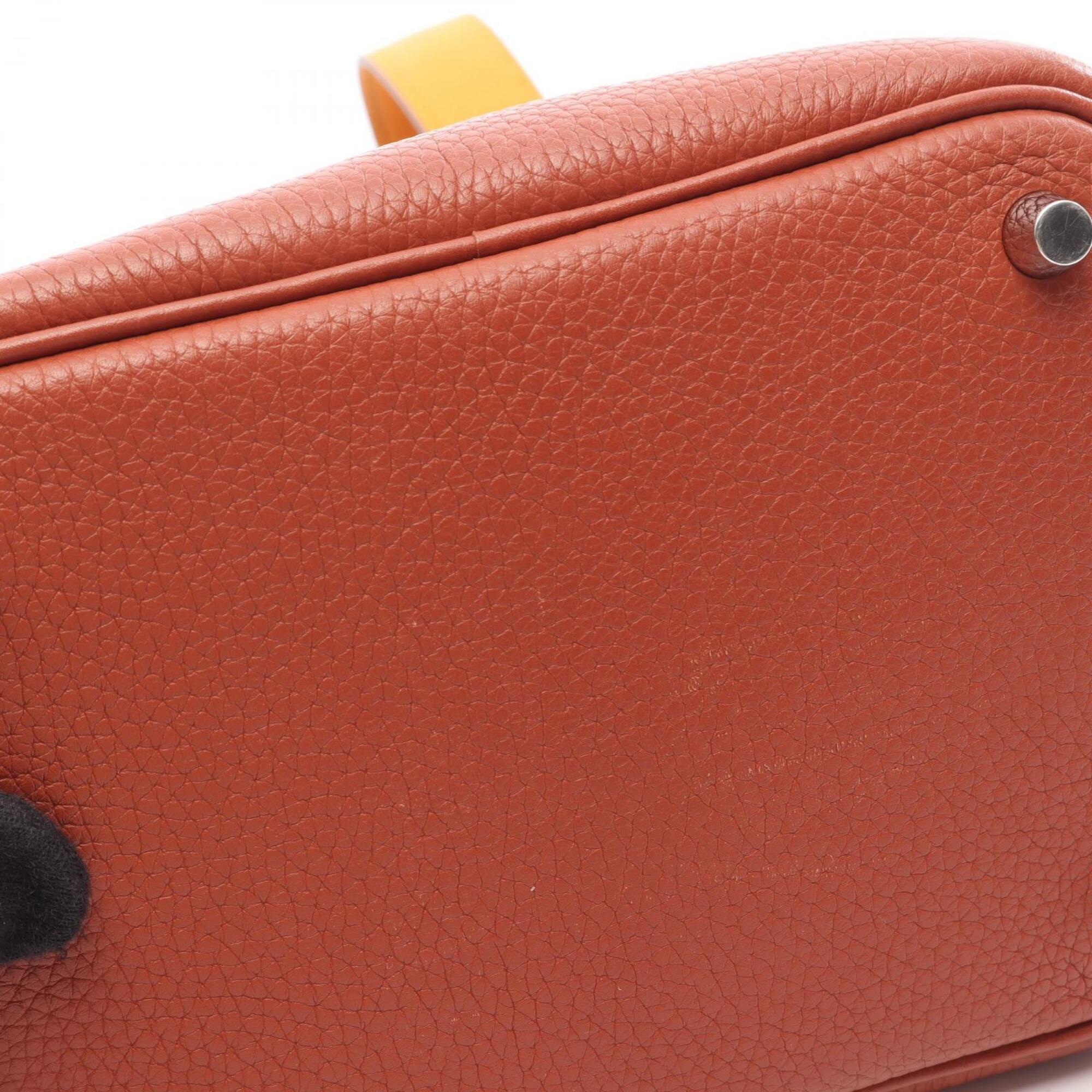 Hermes Brown Yellow Taurillon Clemence Leather Leather Swift Leather Handbag (Pre-Owned)