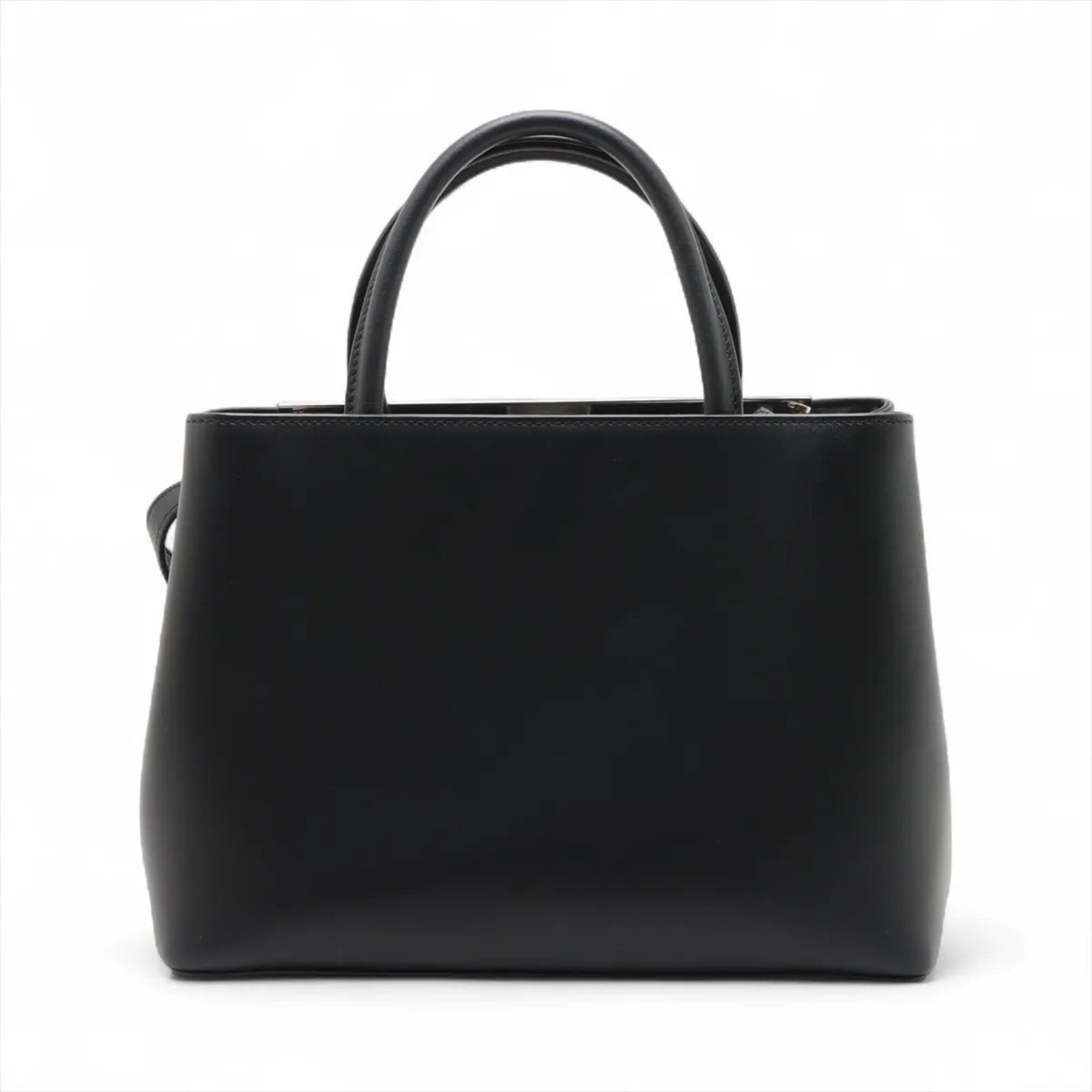 Fendi Black Leather Handbag Tote Bag (Pre-Owned)