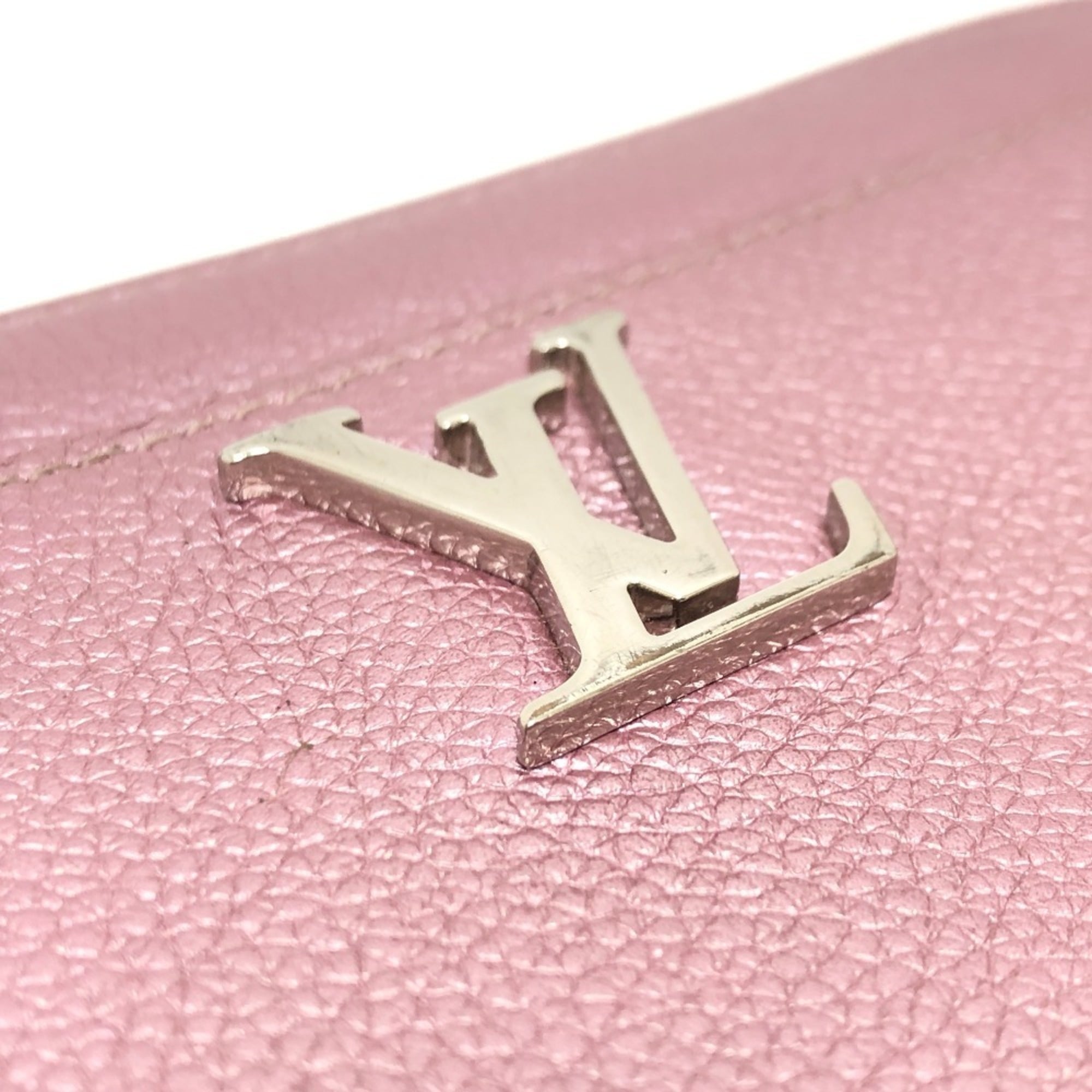 Louis Vuitton Metallic Pink Leather Long Wallet (Bi-Fold) (Pre-Owned)