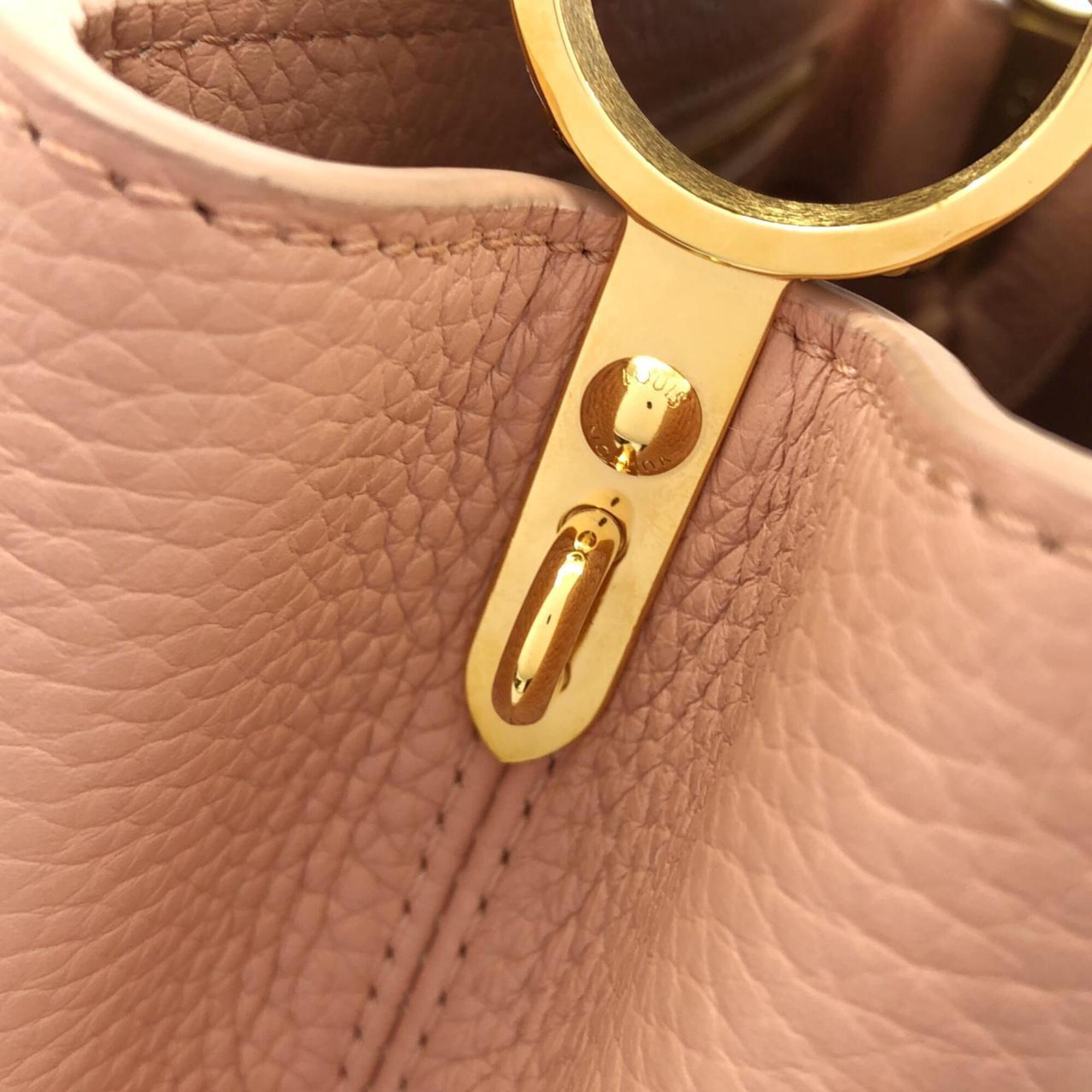 Louis Vuitton Pink Beige Leather Handbag (Pre-Owned)