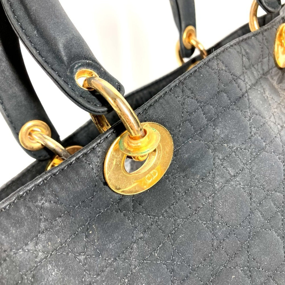 Christian Dior Black Nylon Canvas Handbag Tote Bag (Pre-Owned)