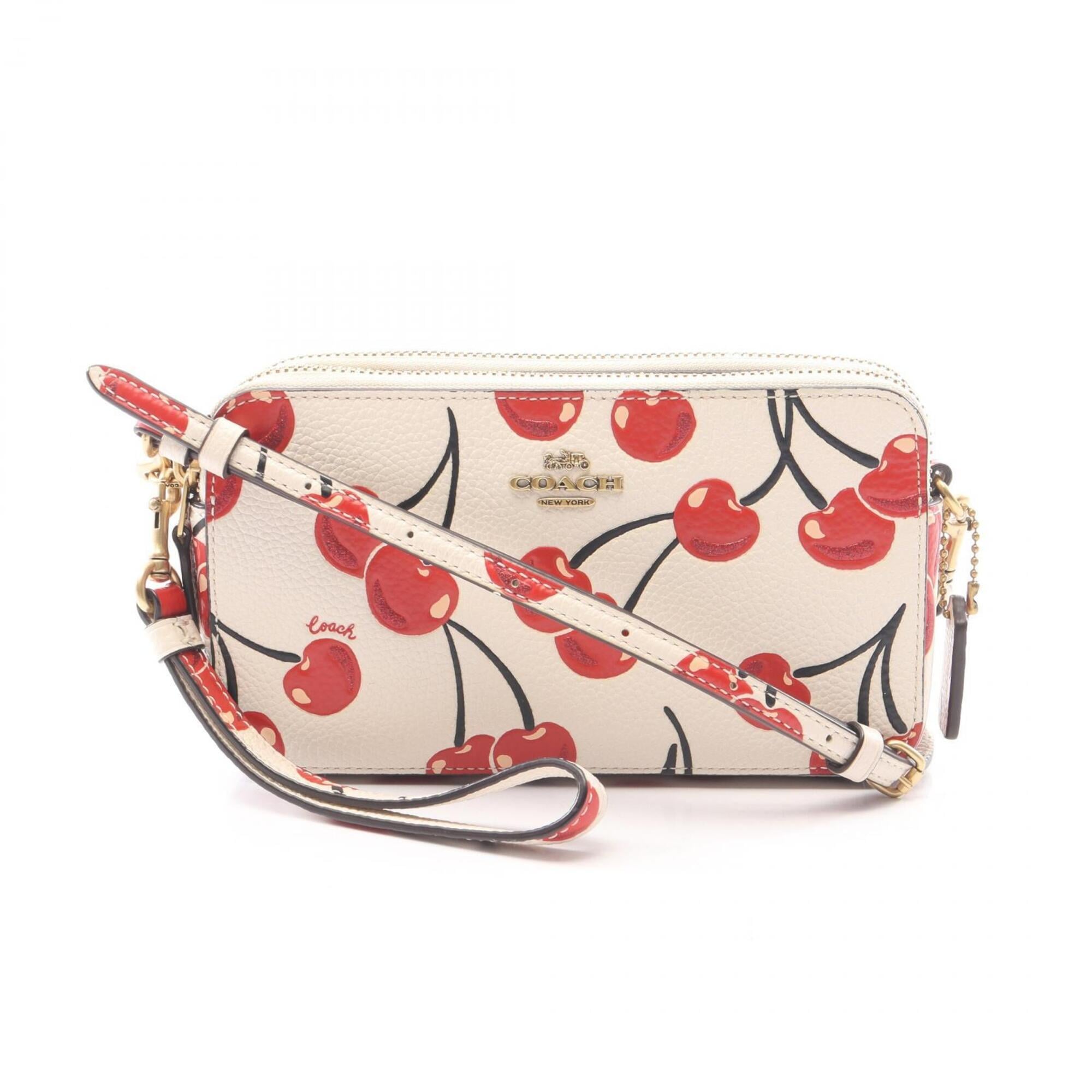 Coach Black Ivory Red Color Leather Handbag Shoulder Bag (Pre-Owned)